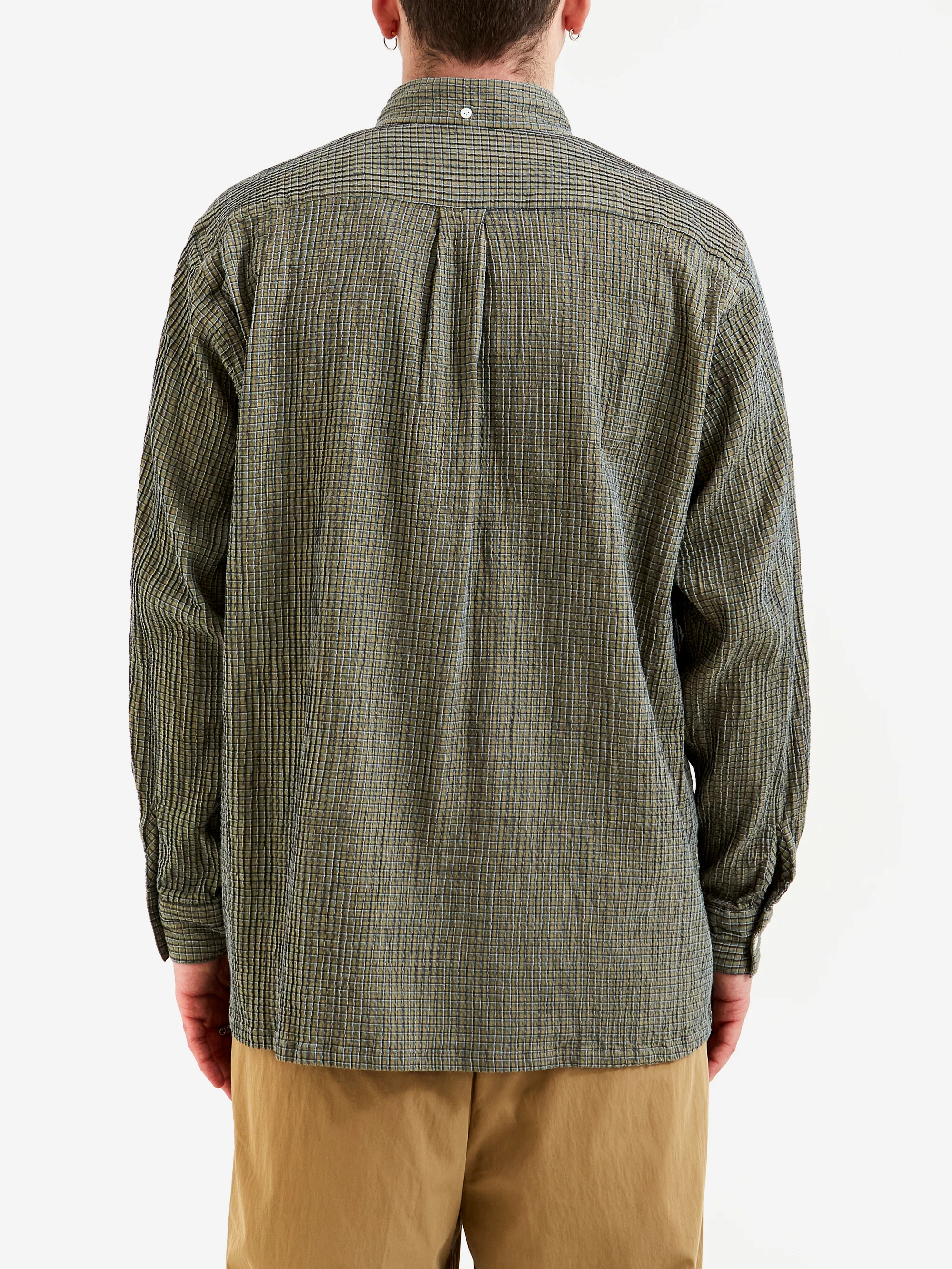Beams Plus Open B.D. Plaid - Olive - Image 7