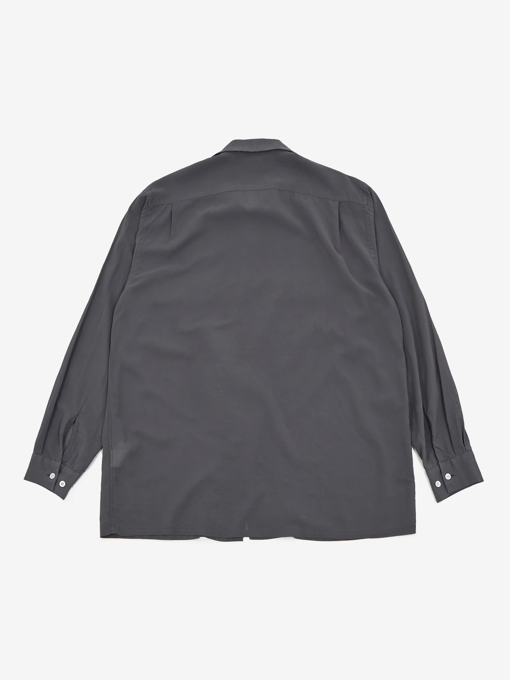 Beams Plus Open Collar 100/2 Organdy Garment Dye - Charcoal - Image 4