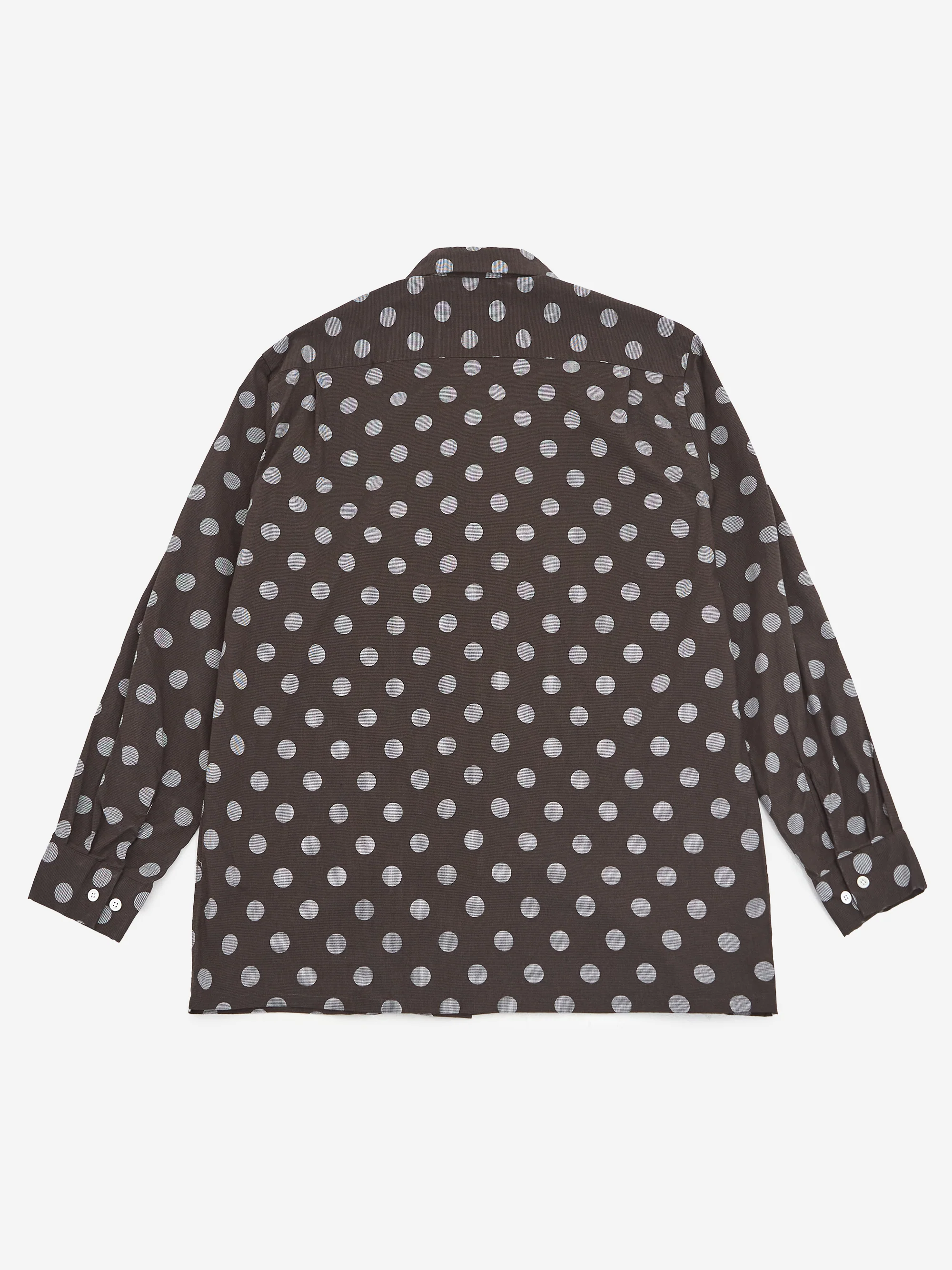 Beams Plus Open Dot Print Shirt- Brown - Image 4