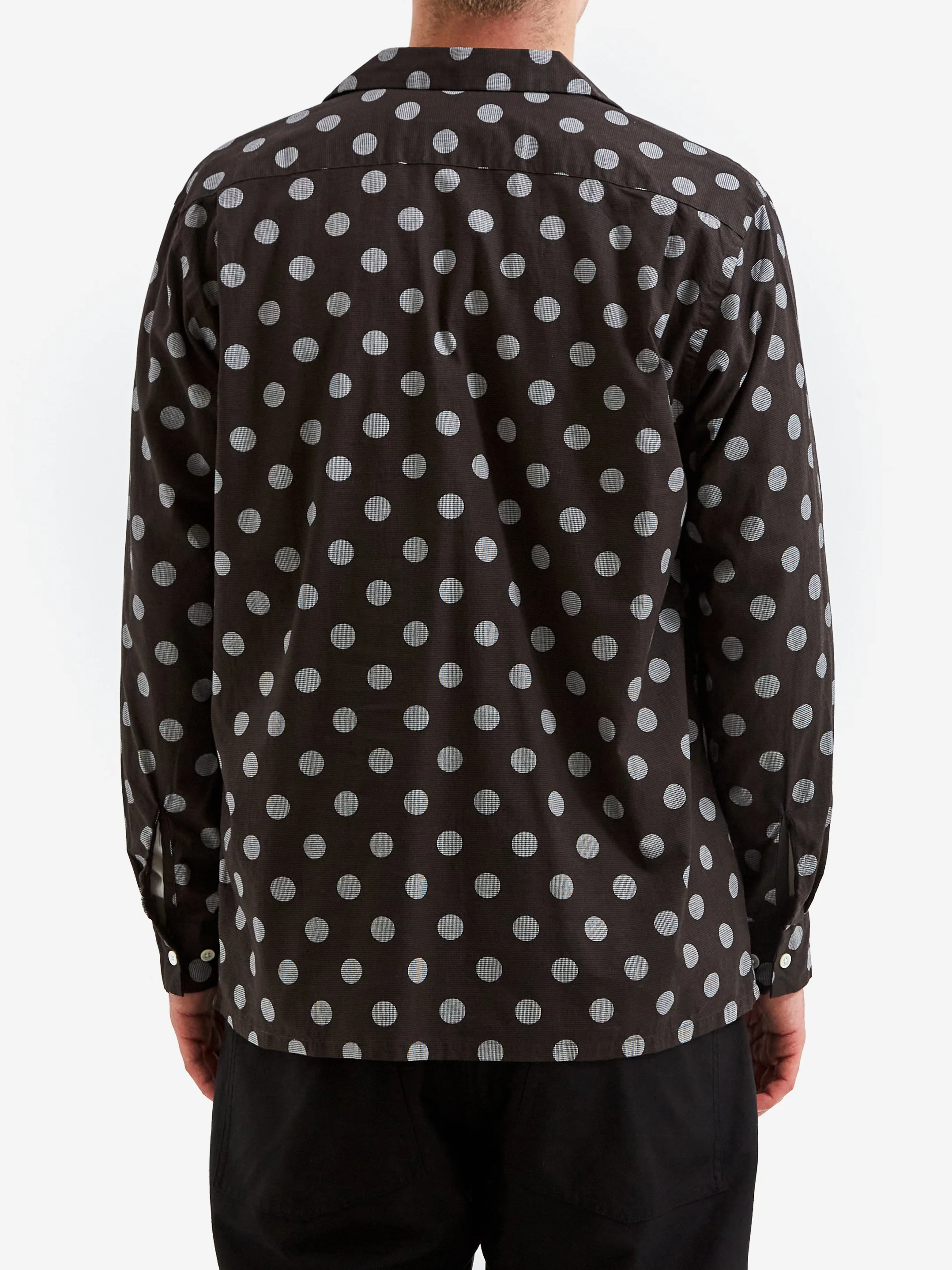 Beams Plus Open Dot Print Shirt- Brown - Image 7
