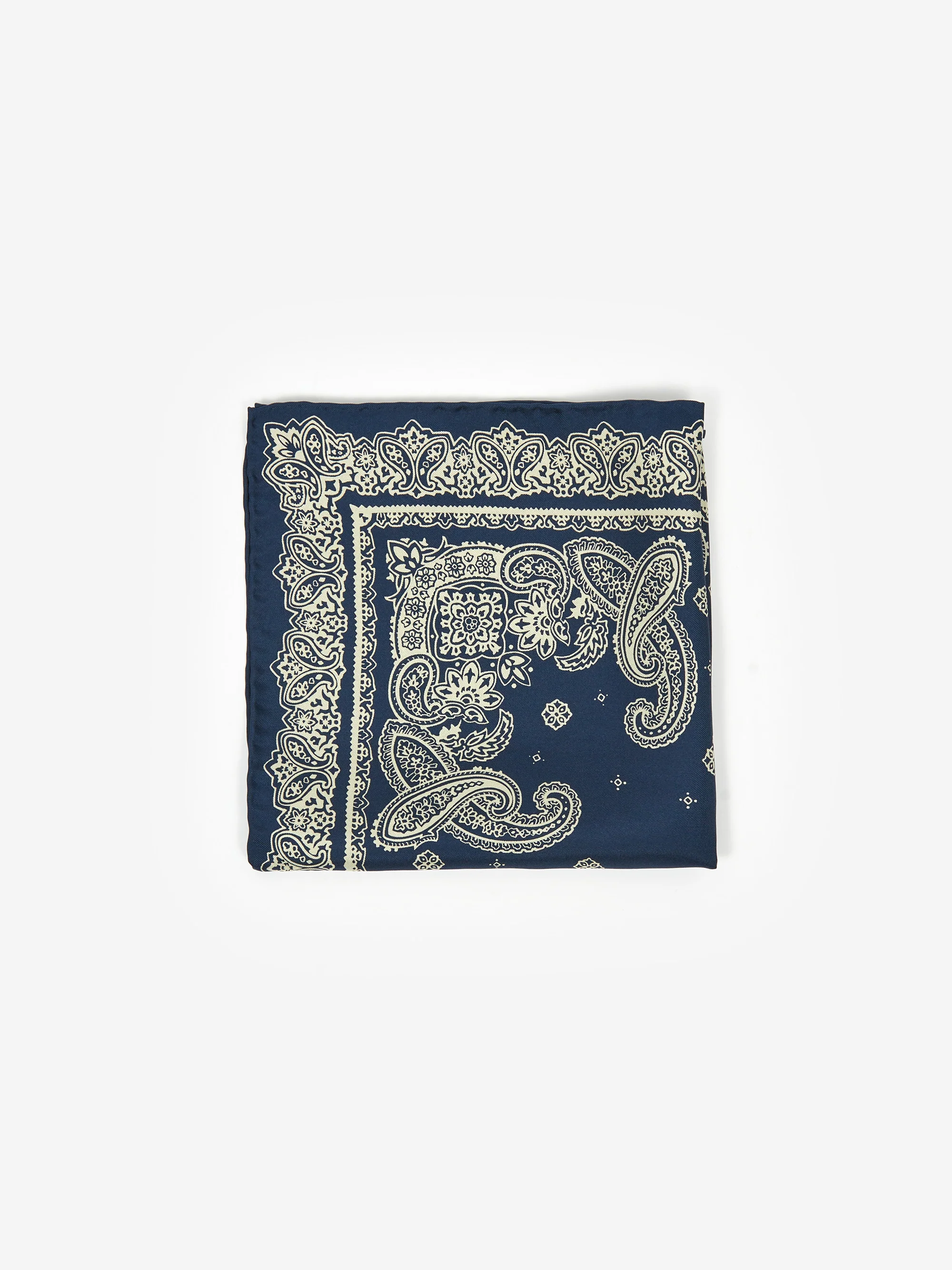 Beams Plus Pocket Chief Silk Bandana - Navy - Image 4