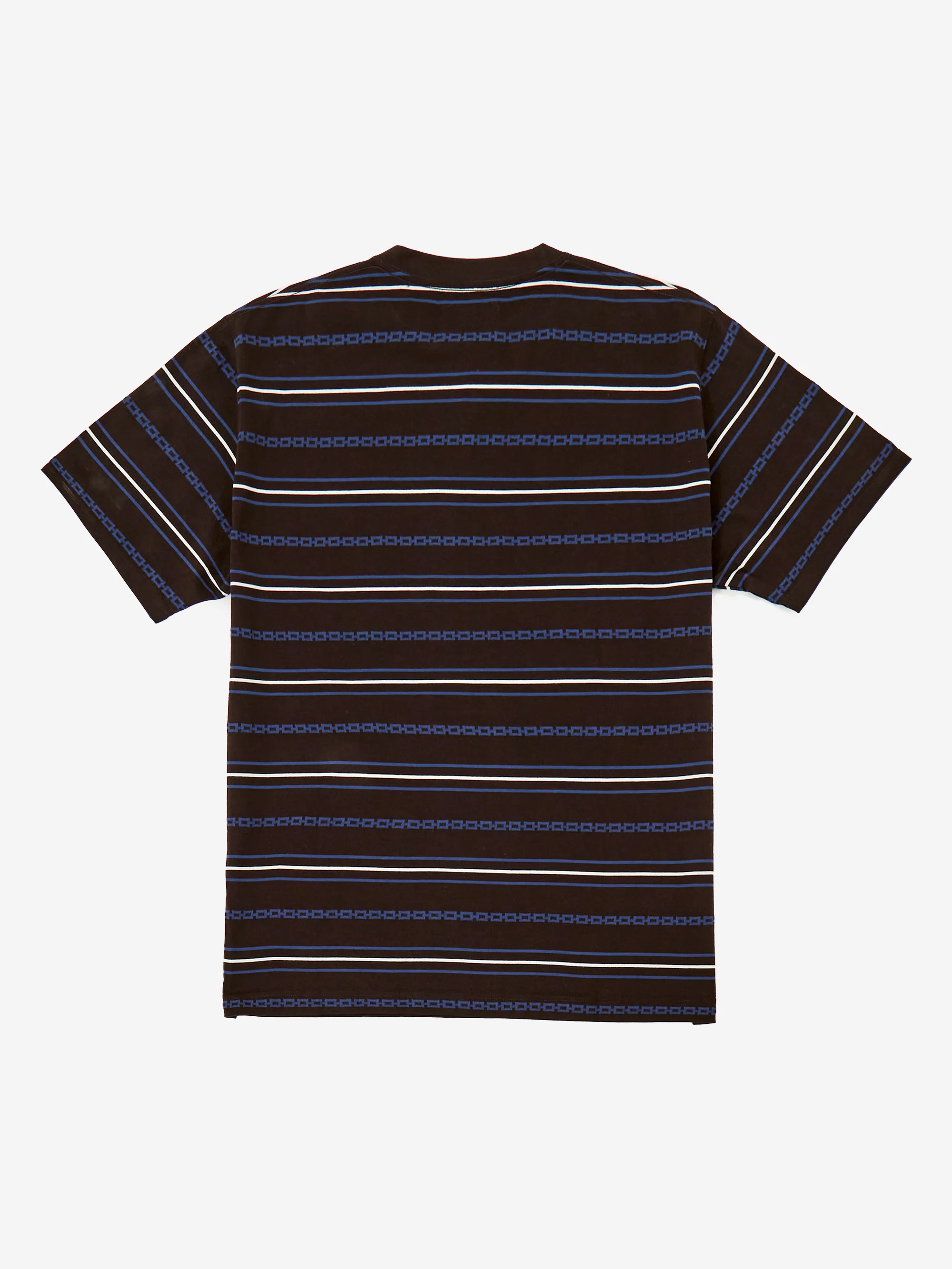 Beams Plus Pocket Tee Jacquard Stripe - Brown - Image 4