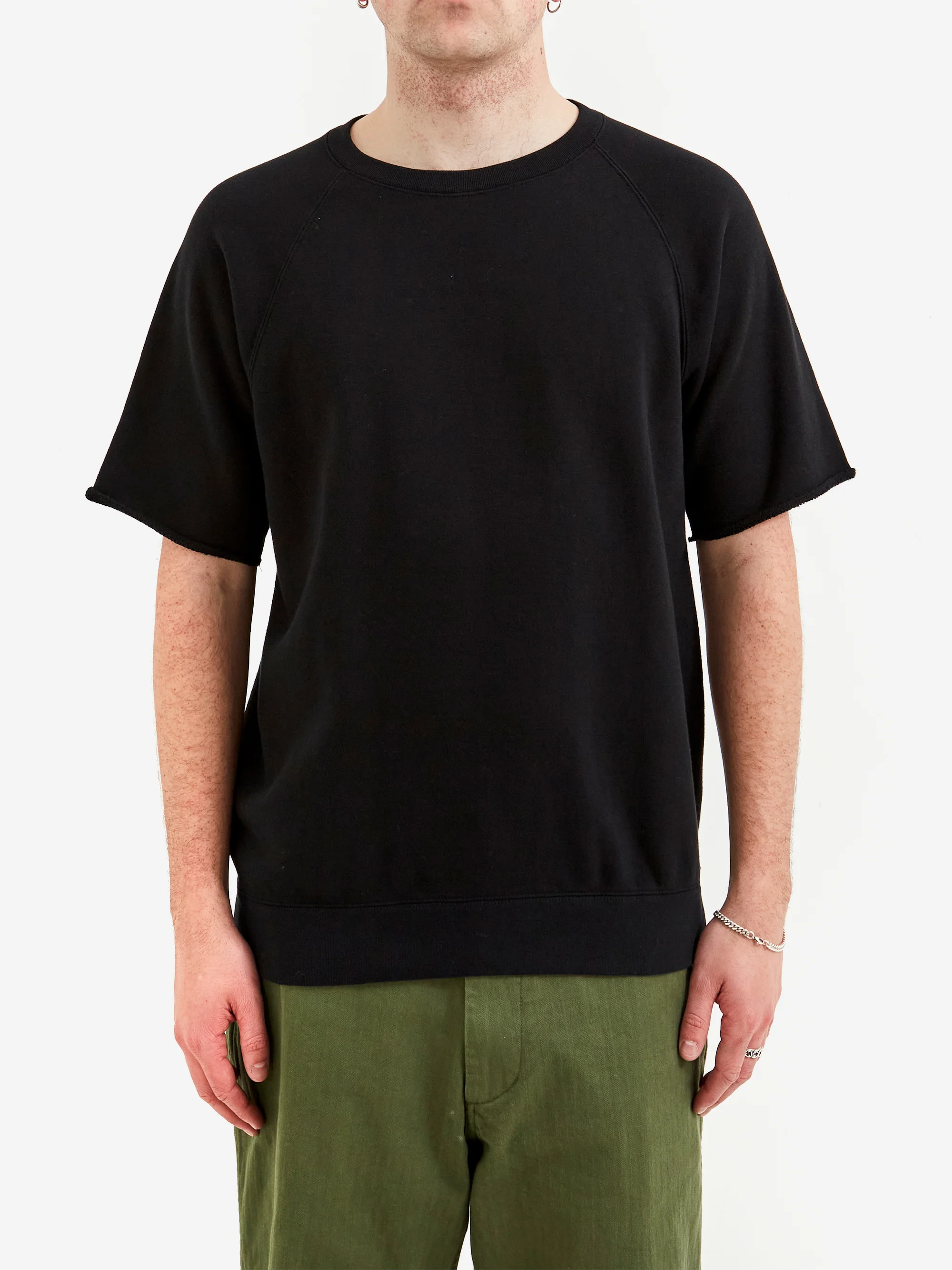 Beams Plus Sweat Short Sleeve Cut-Off - Black - Image 2