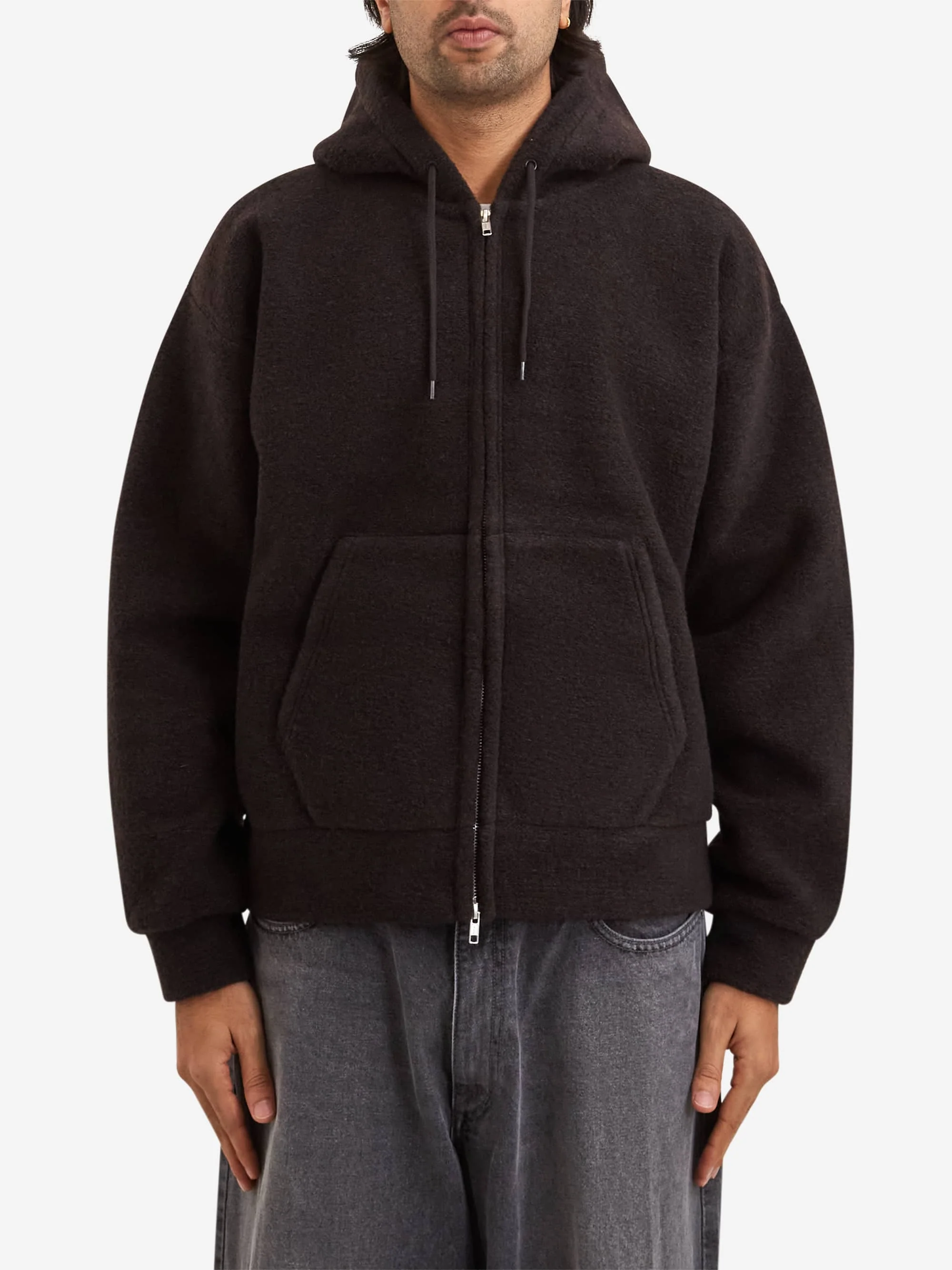 Beams Sliver Full Zip Hoody - Dark Brown - Image 6