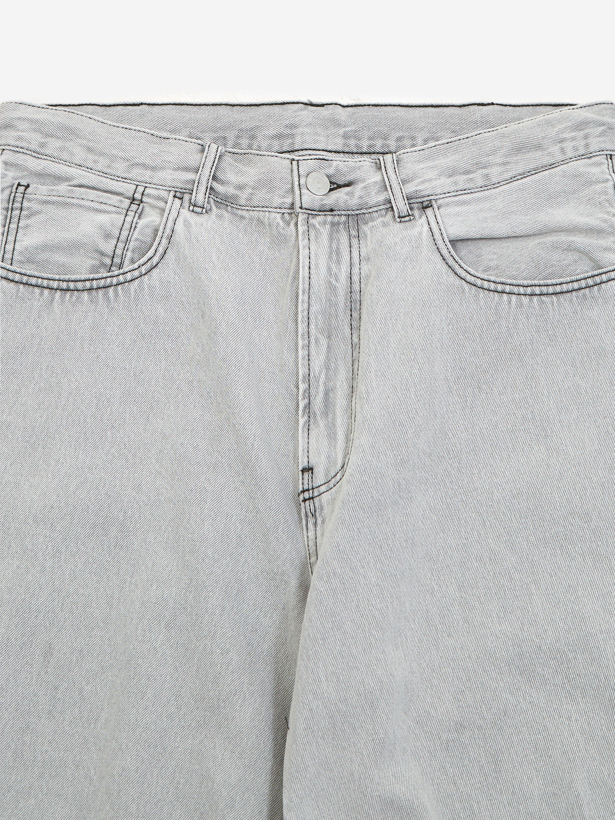 Beams Wide Denim 3/4 Pants - White - Image 3