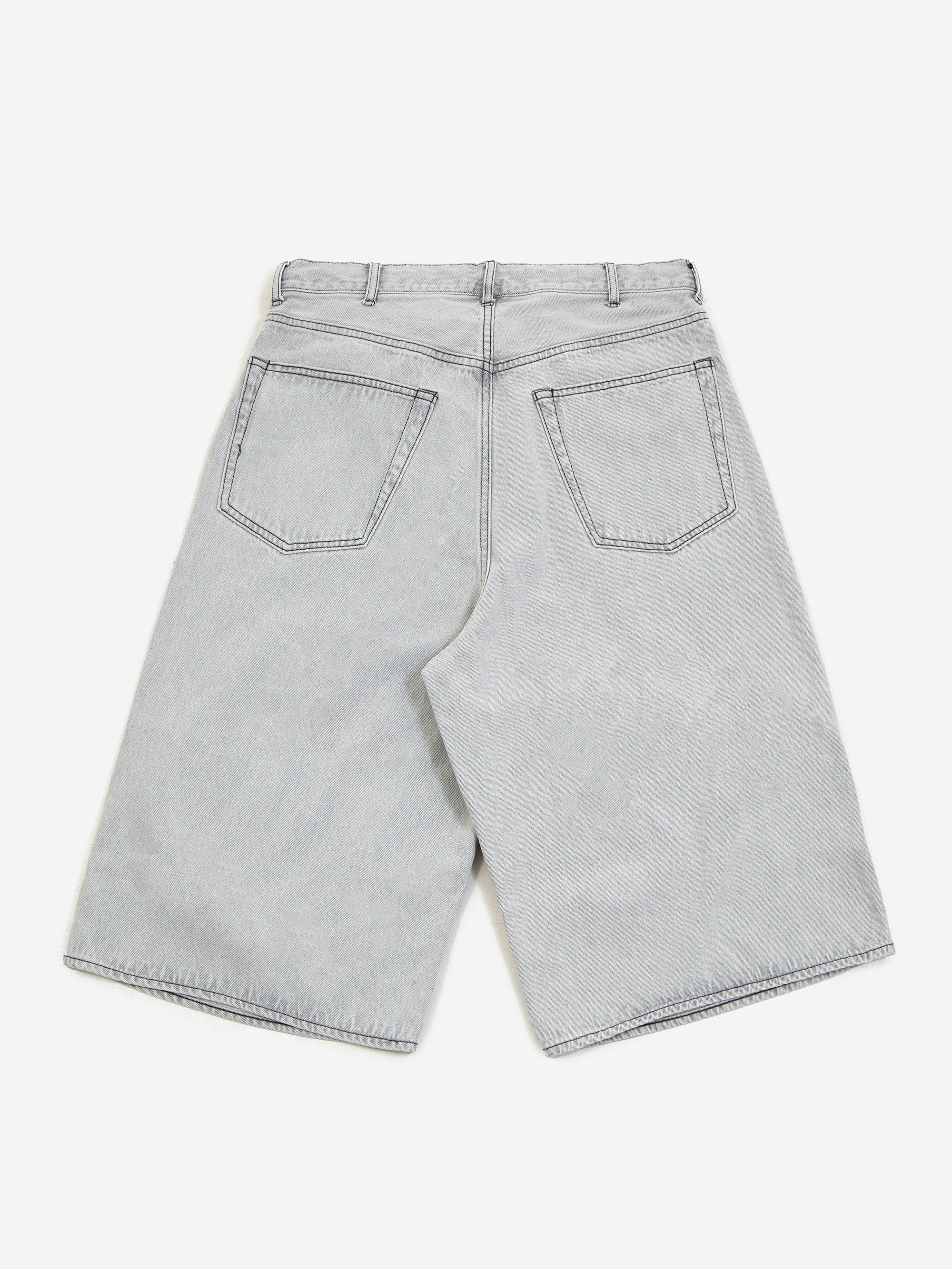 Beams Wide Denim 3/4 Pants - White - Image 4