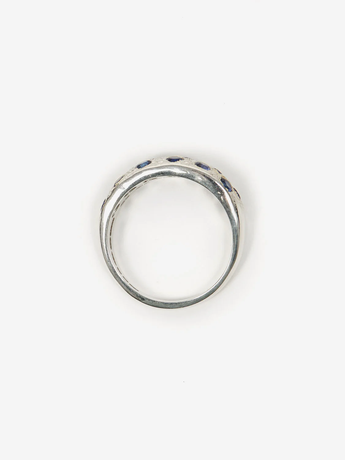 Bleue Burnham Mini Riviera Ring - Silver/Blue - Image 3