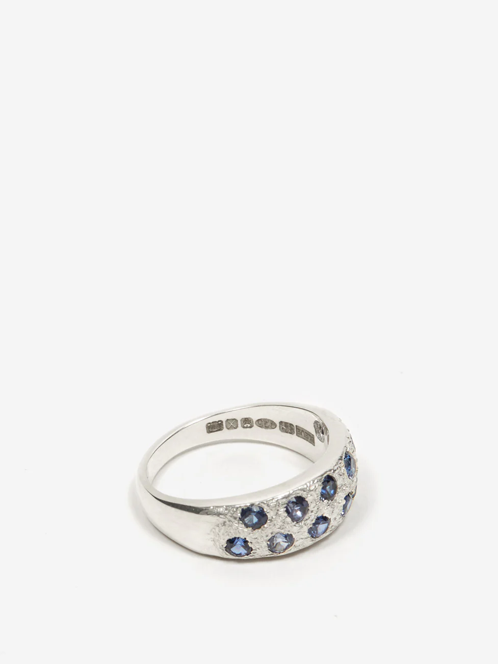 Bleue Burnham Mini Riviera Ring - Silver/Blue - Image 4