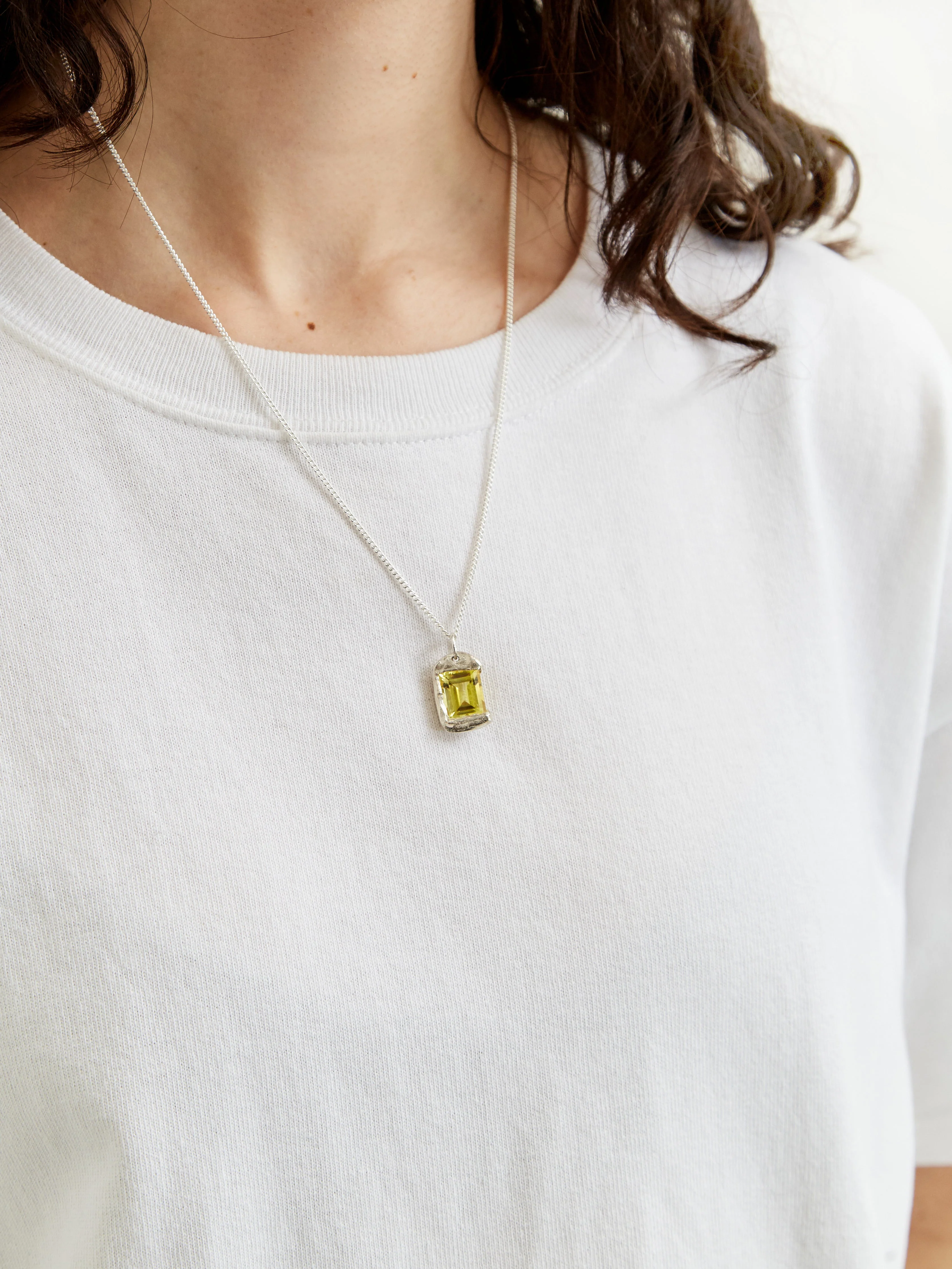 Bleue Burnham Rose Pendant - Silver/Yellow - Image 8
