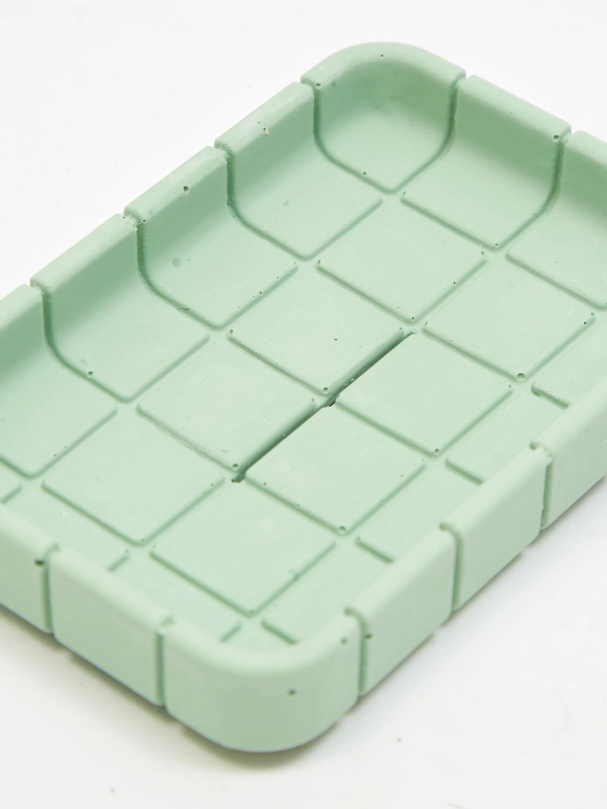 Block Design Tile Soap Dish - Palm Green - Image 2