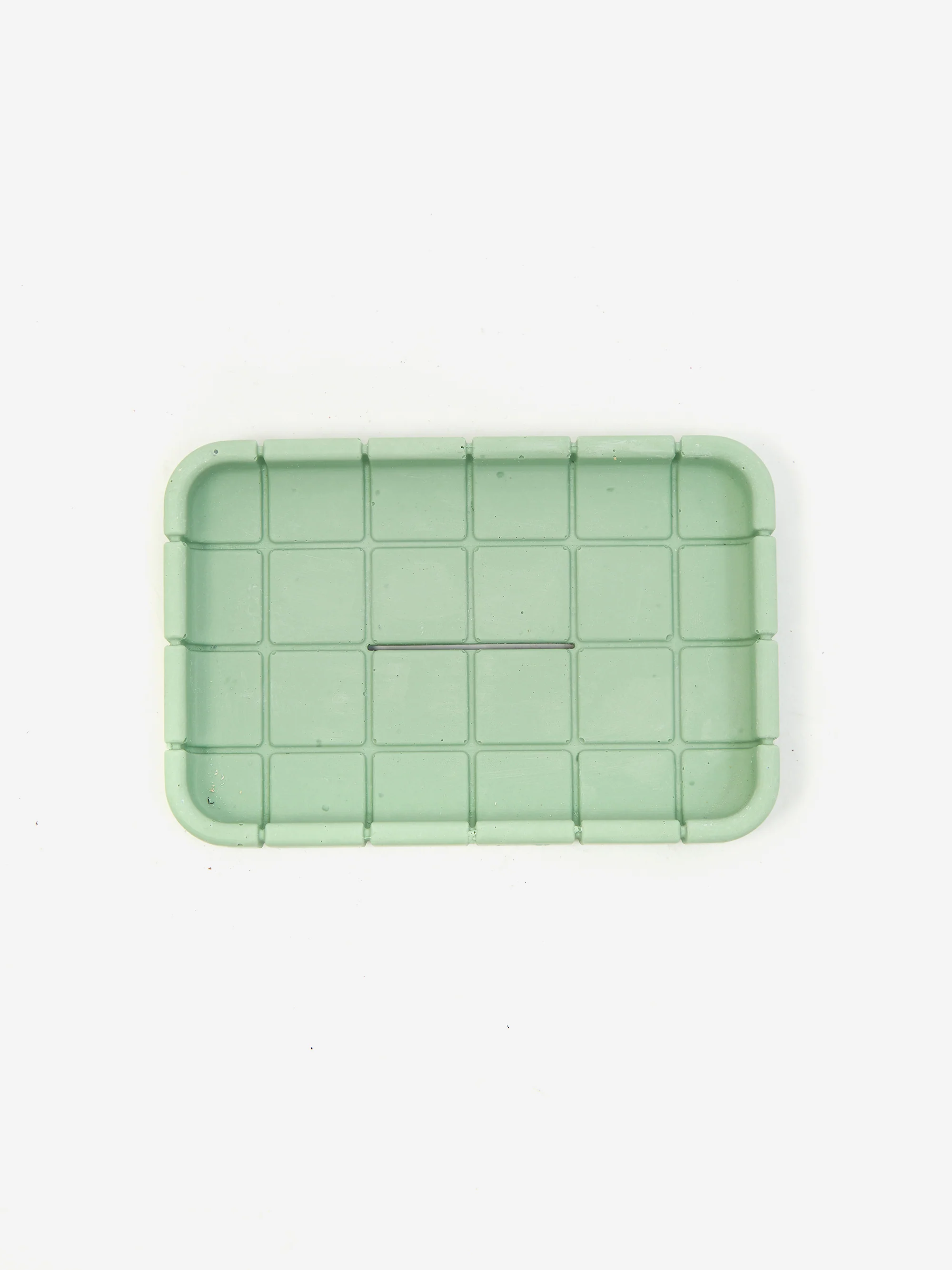 Block Design Tile Soap Dish - Palm Green - Image 3