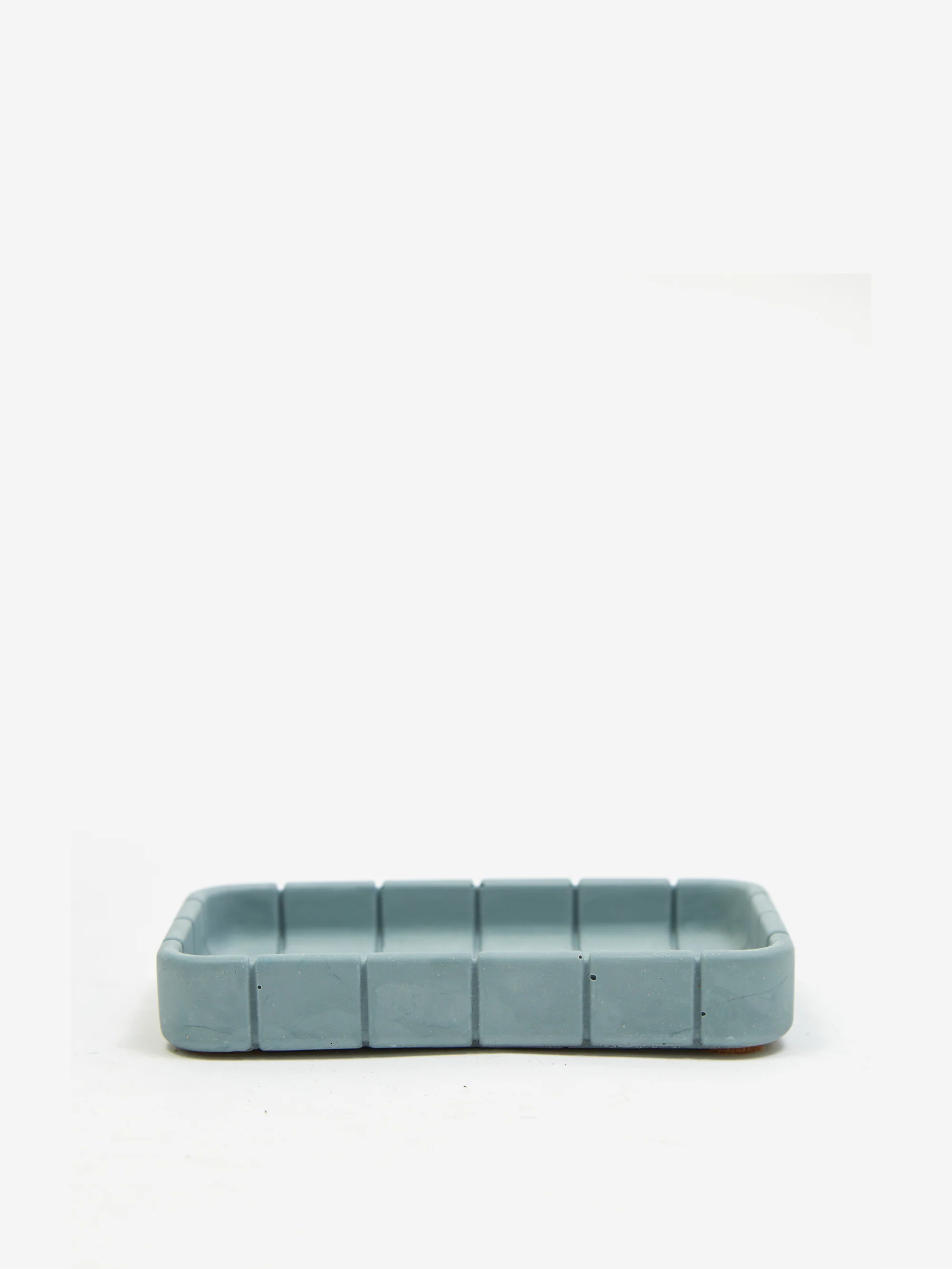 Block Design Tile Soap Dish - Steel Blue