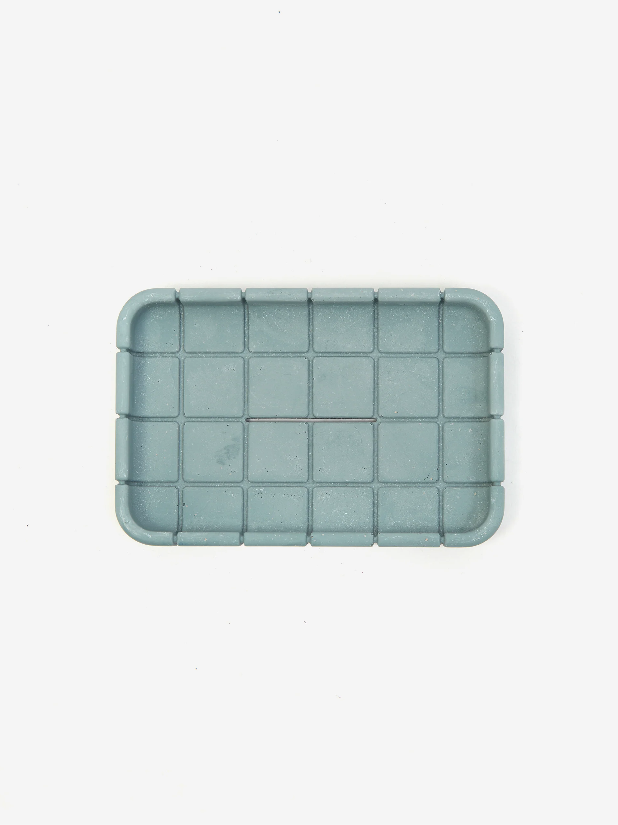 Block Design Tile Soap Dish - Steel Blue - Image 3