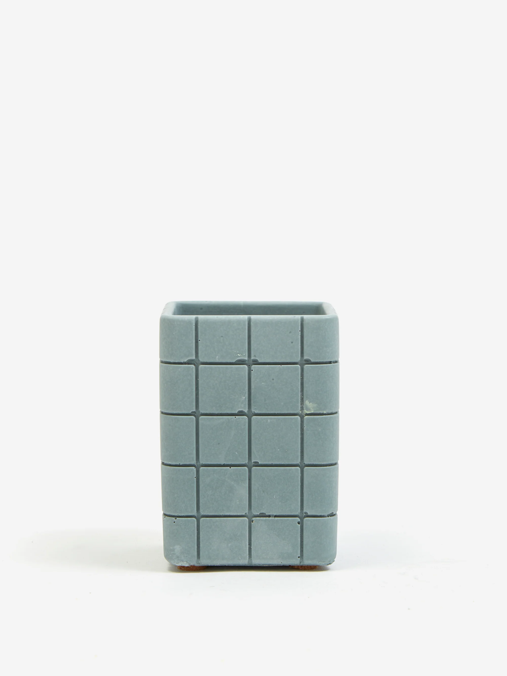 Block Design Tile Toothbrush Holder - Steel Blue