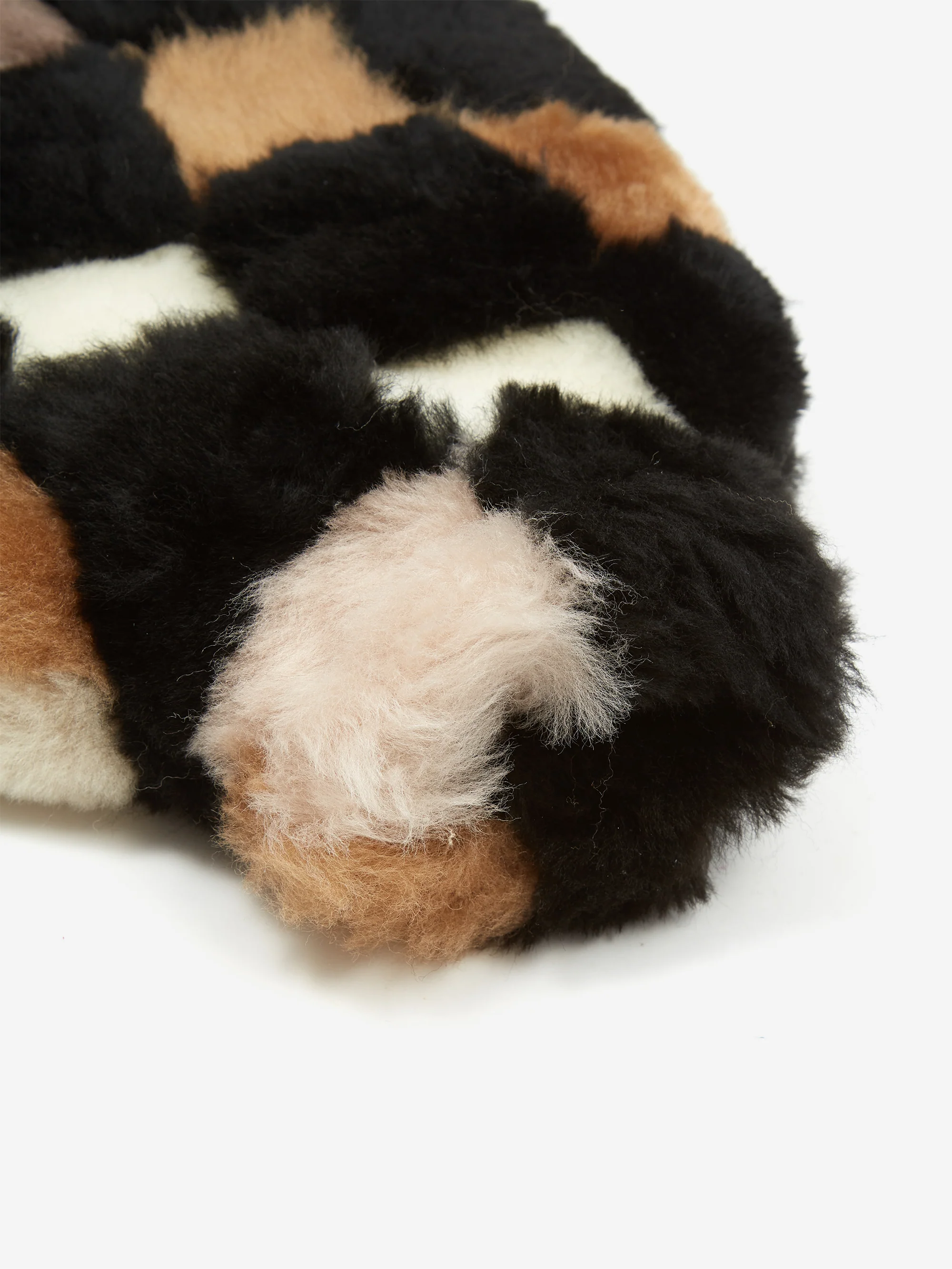 BOCCACCINI Sheepskin Hot Water Bottle - Black/Brown Checkerboard - Image 2