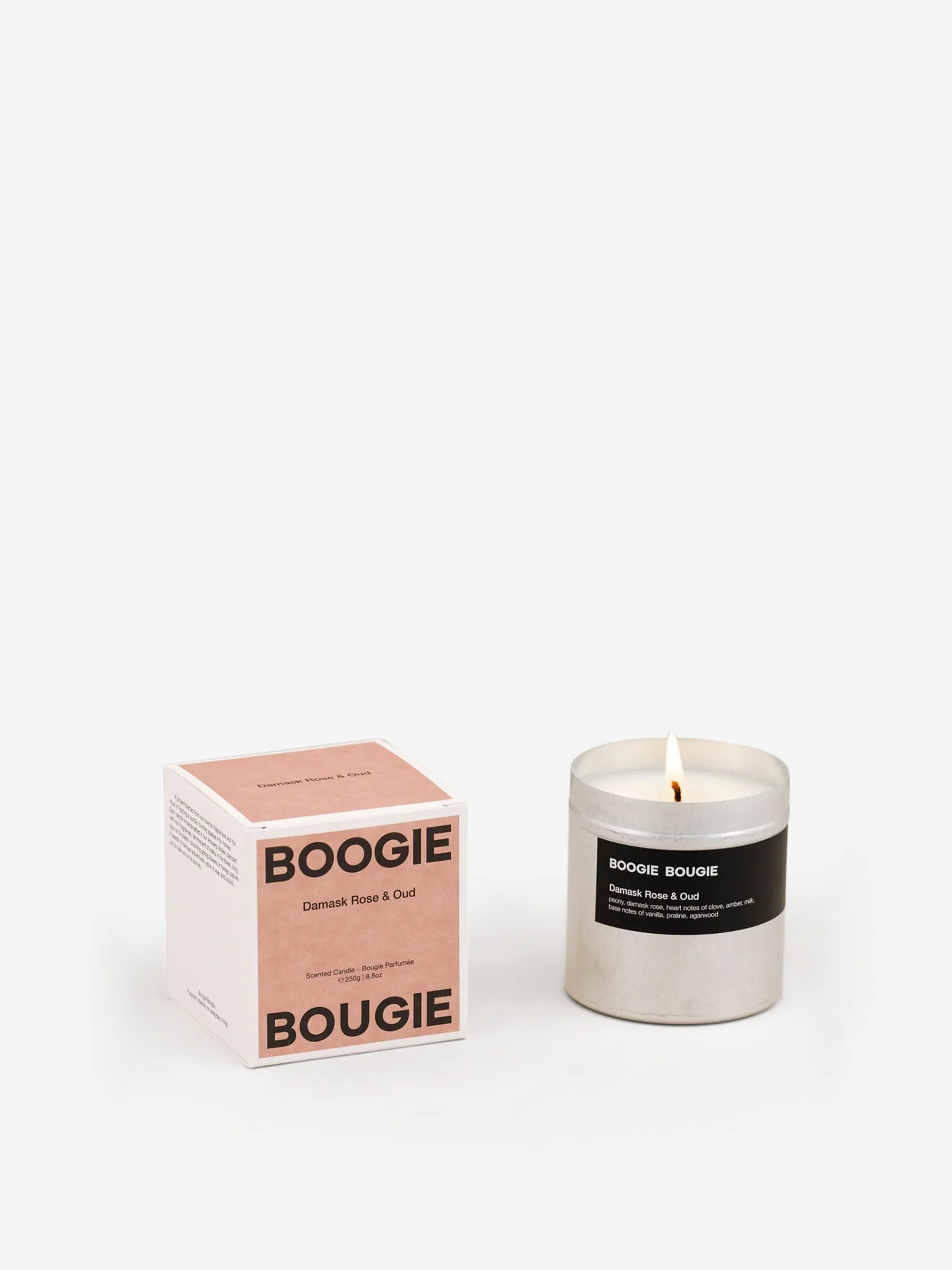 Boogie Bougie Scented Candle Damask Rose & Oud - 250g