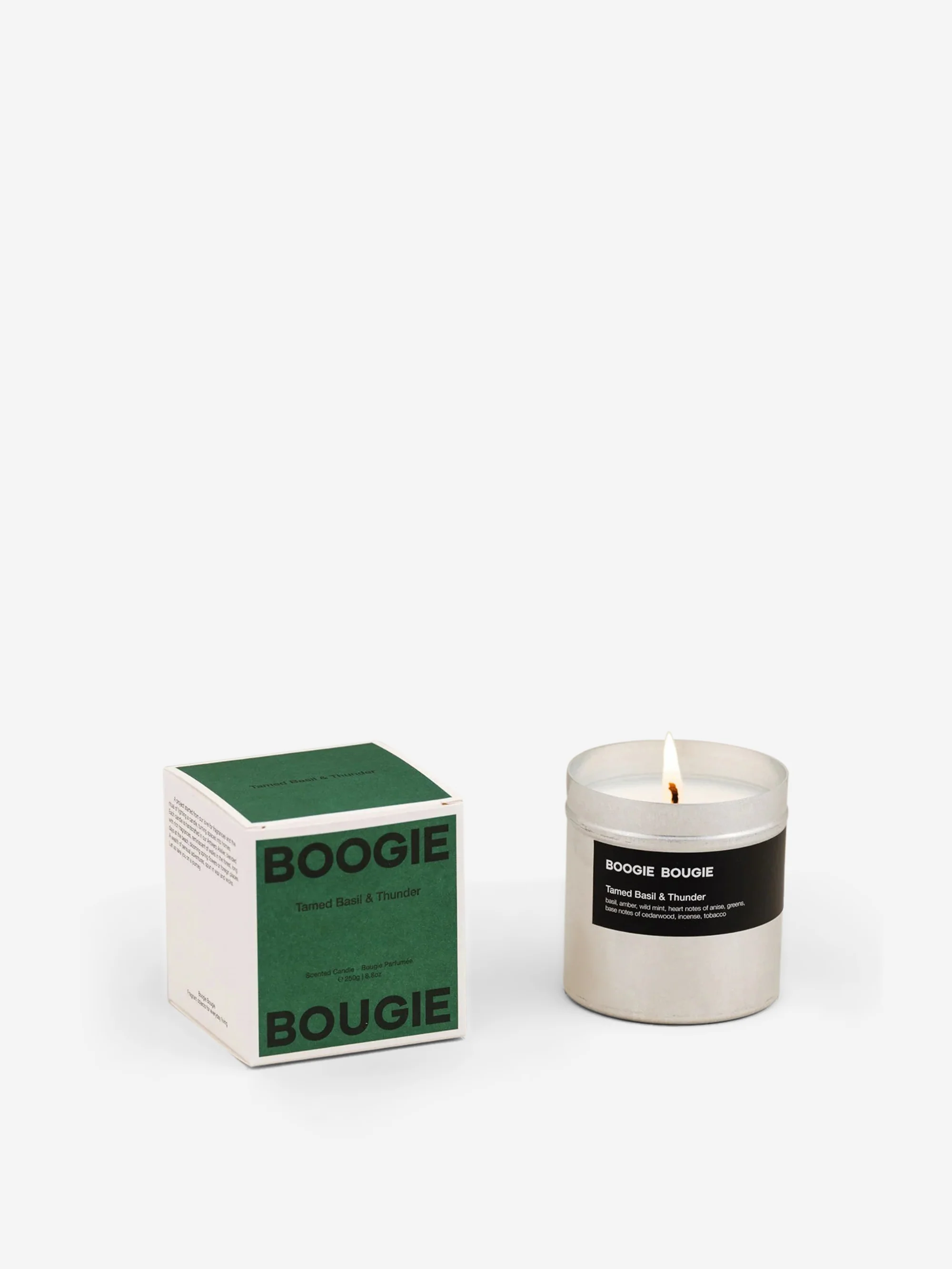 Boogie Bougie Scented Candle Tamed Basil & Thunder - 250g