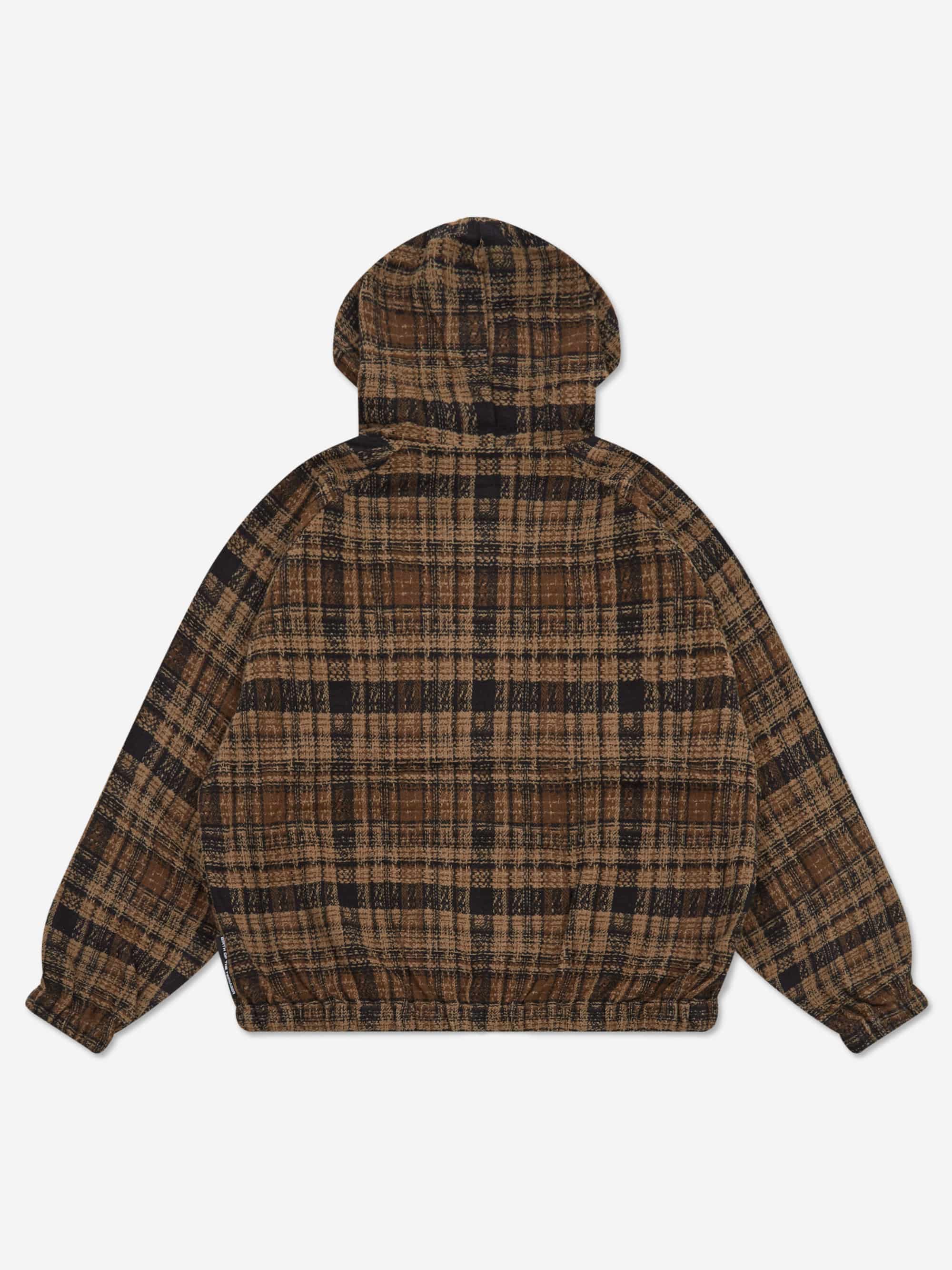 BoTT Heavy Check Zip Hoodie - Brown - Image 3
