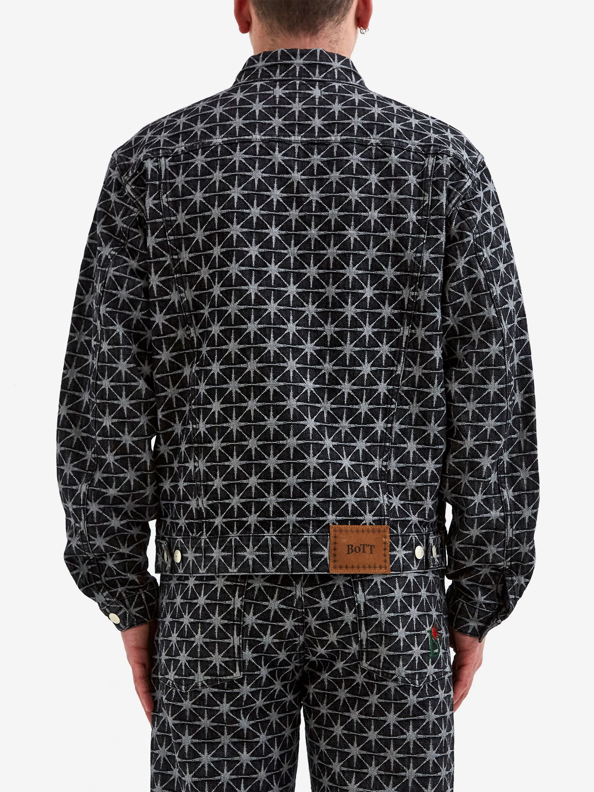 BoTT Sparkle Monogram Denim Jacket - Washed Black - Image 7
