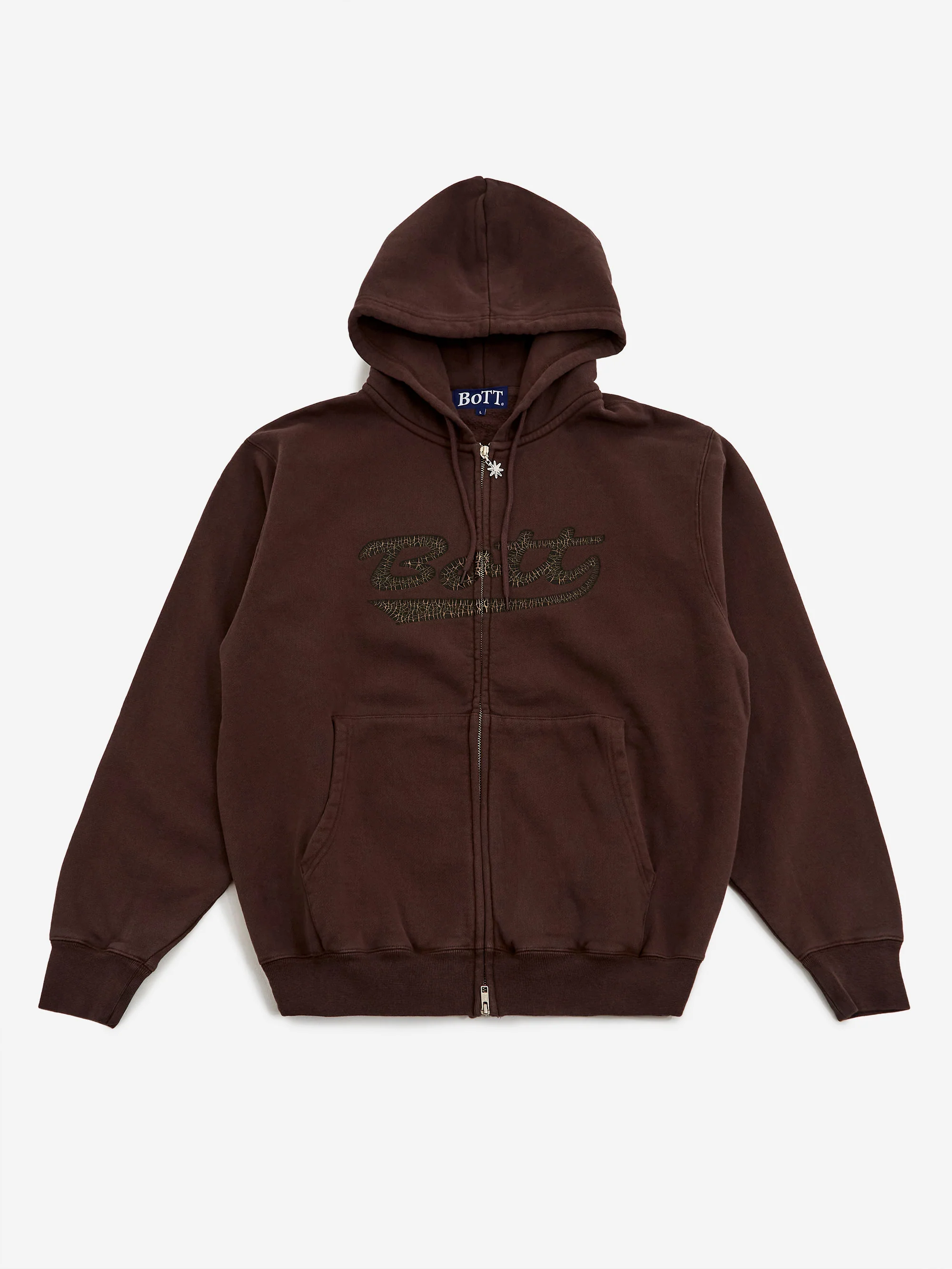 BoTT Washed Script Logo Zip Hoodie W - Washed Brown - Image 5