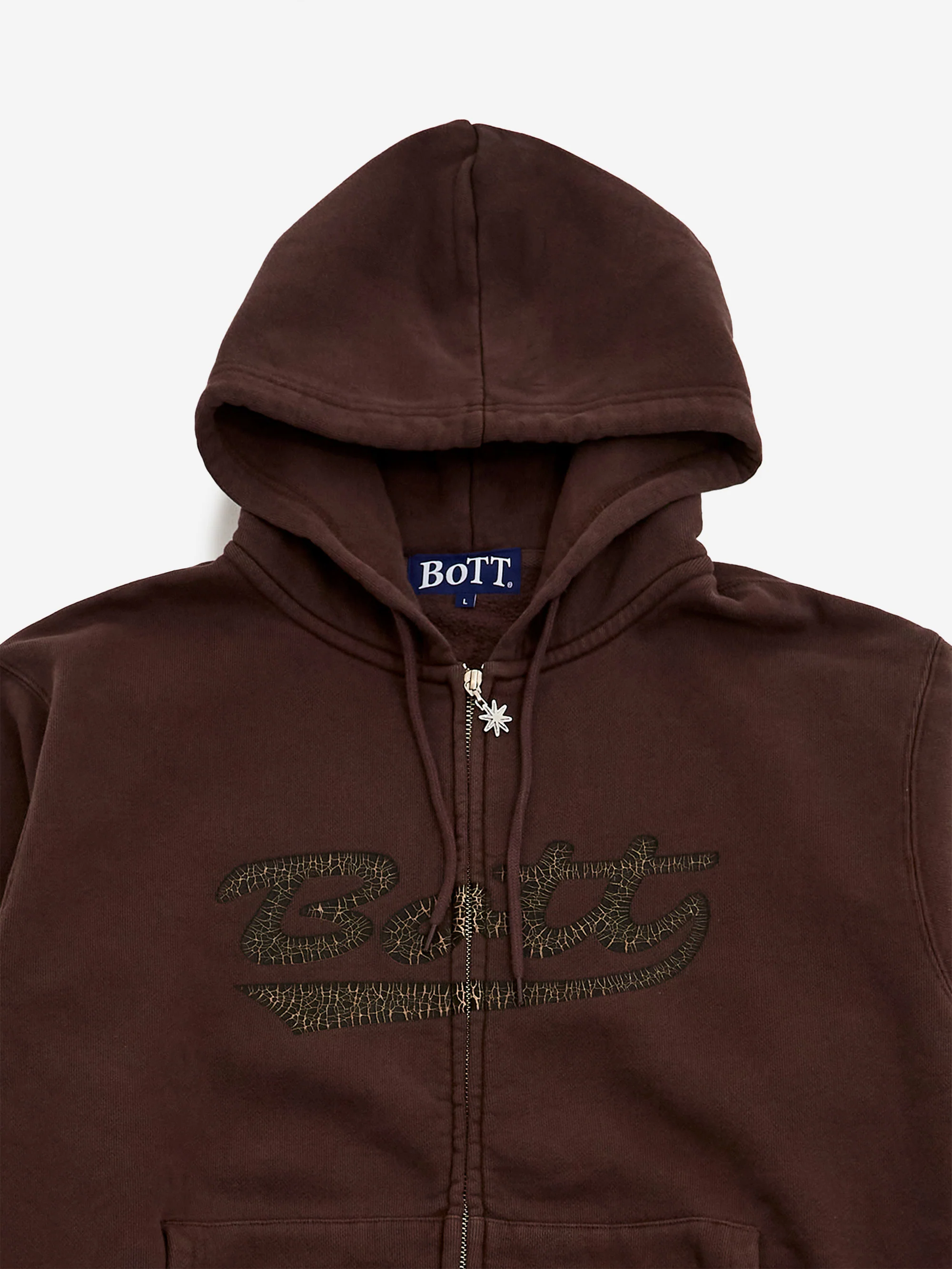 BoTT Washed Script Logo Zip Hoodie W - Washed Brown - Image 6