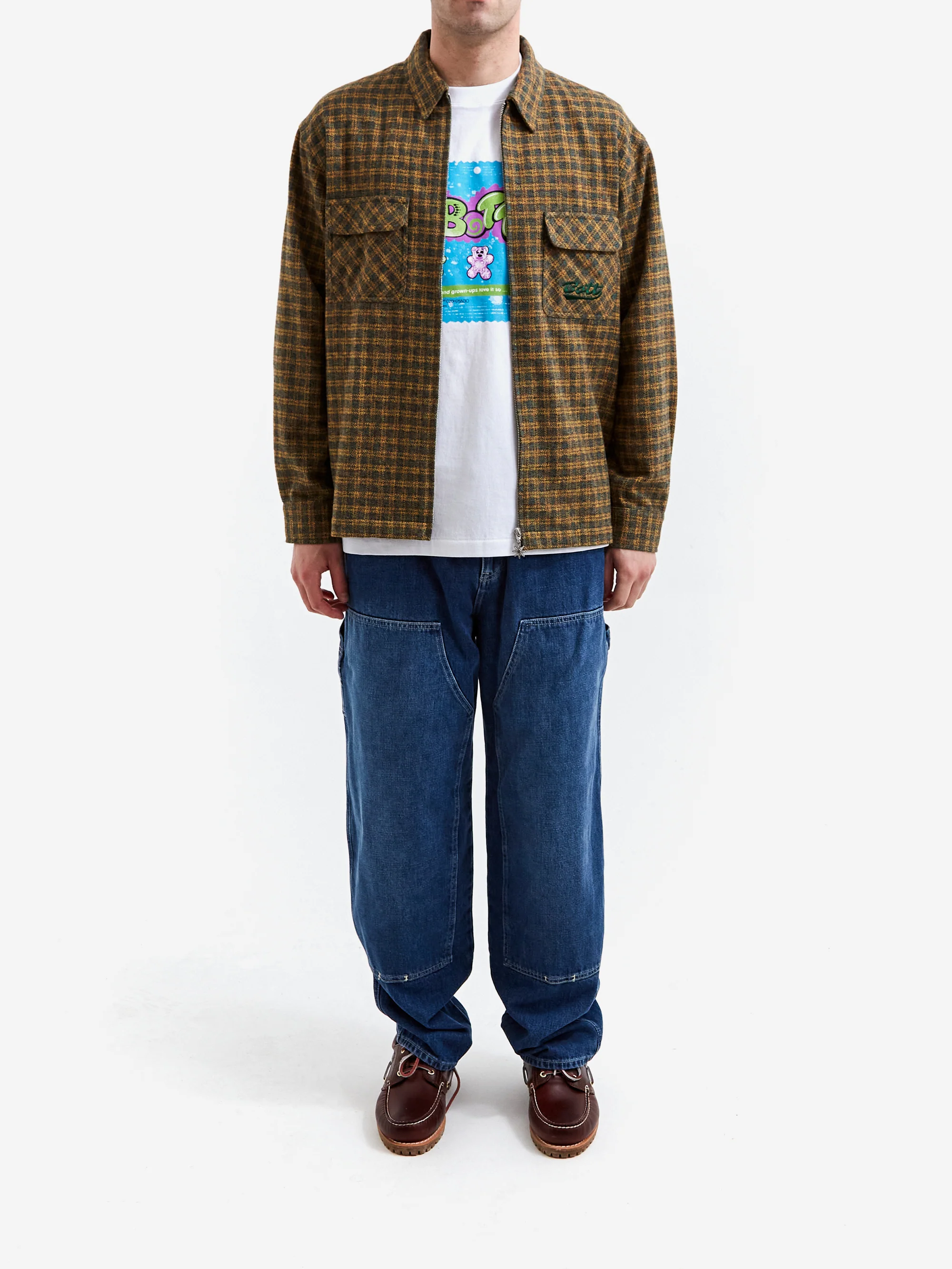 BoTT Zip Up Flannel Shirt - Green - Image 8