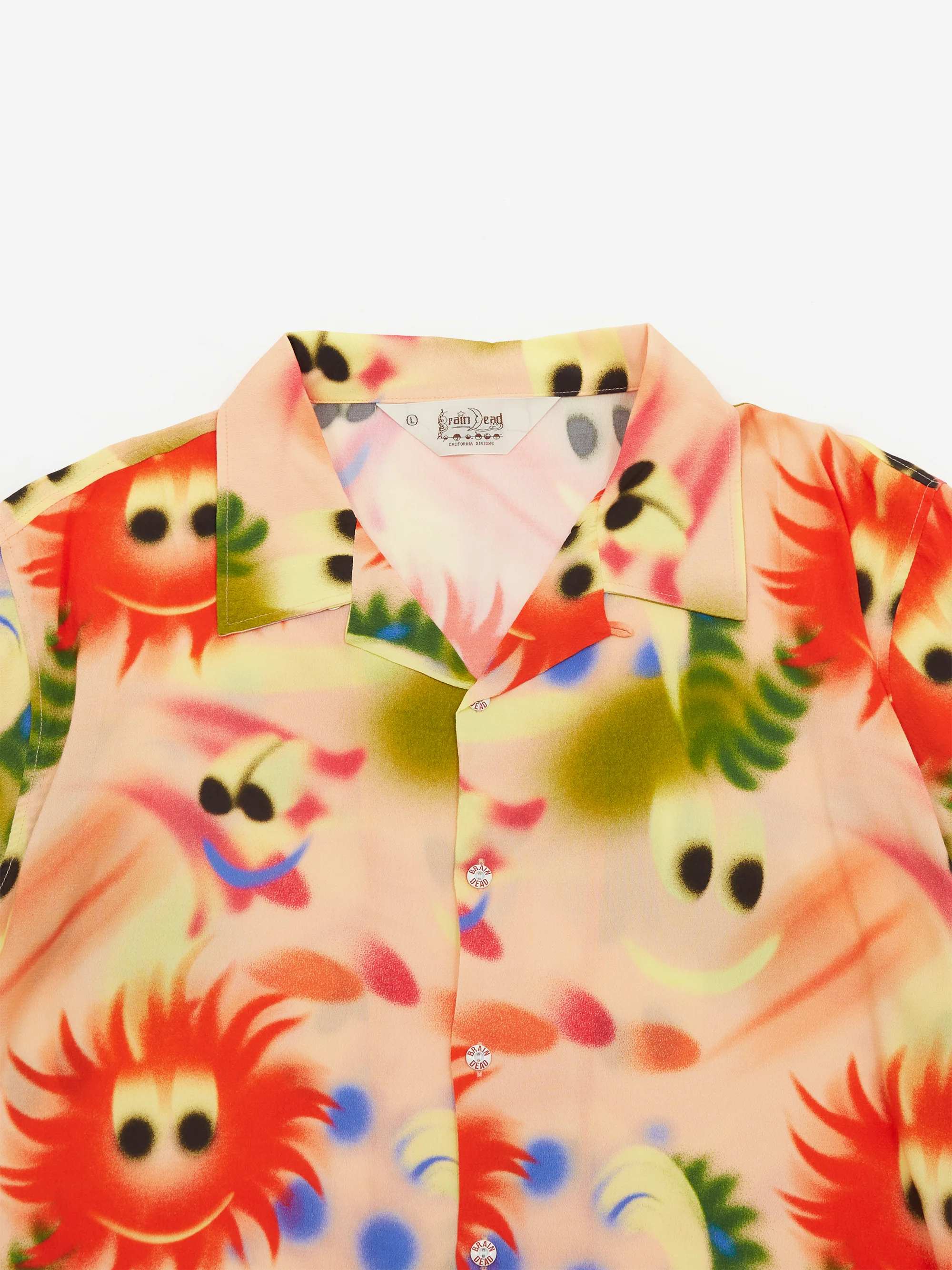 Brain Dead Alexis Short Sleeve Button Up Shirt - Pink Multi - Image 3