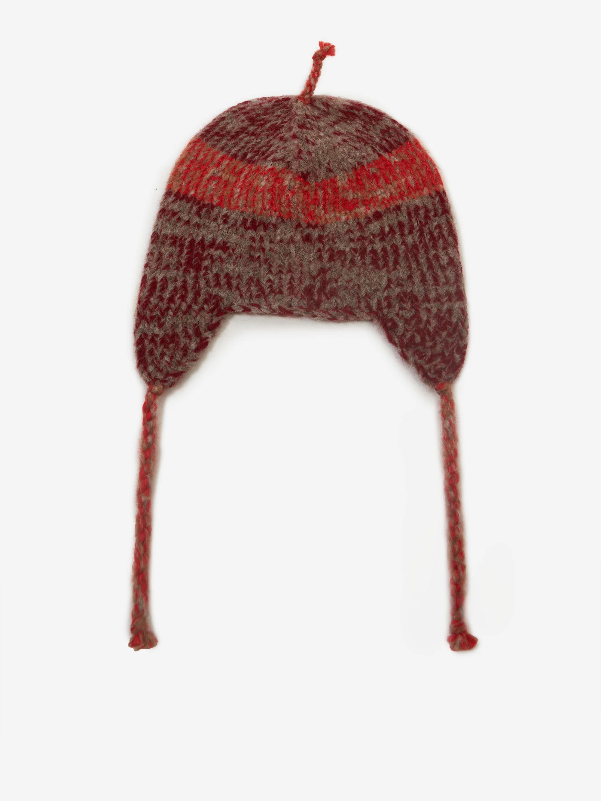Brain Dead Alpaca Knit Ear Flap Beanie - Red Multi