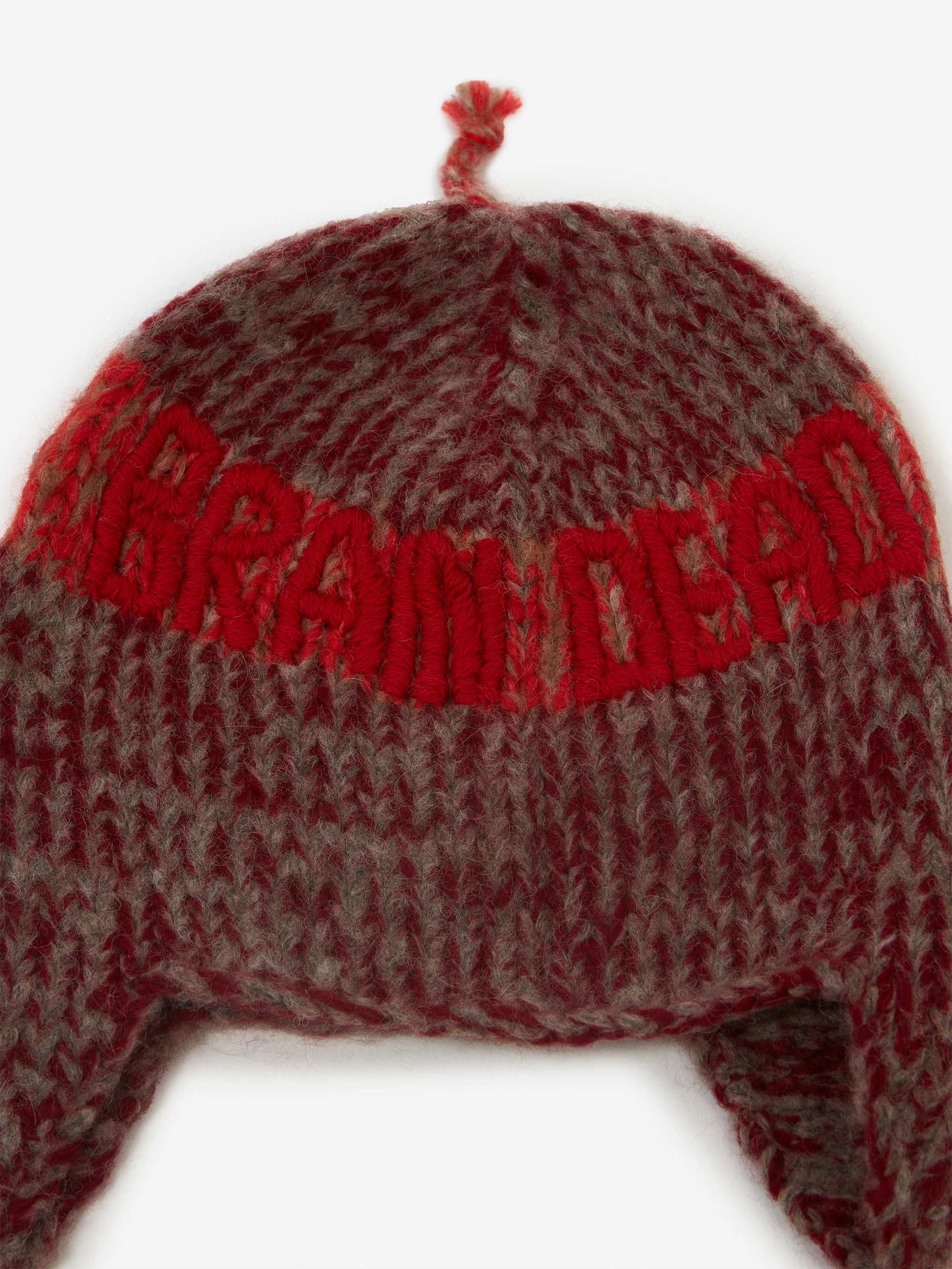 Brain Dead Alpaca Knit Ear Flap Beanie - Red Multi - Image 2
