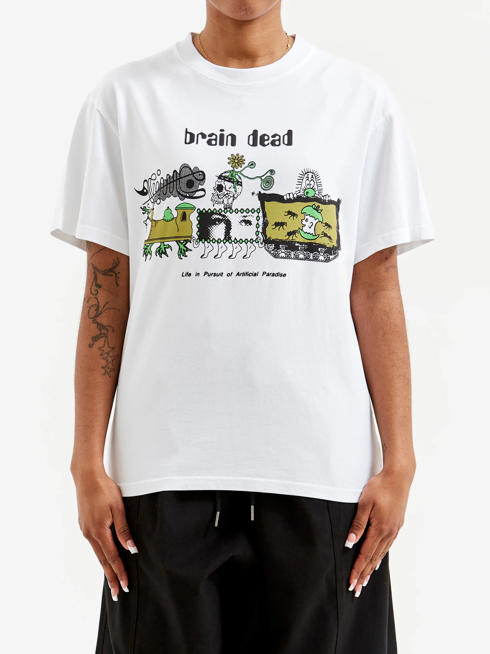 Brain Dead Artificial Paradise T-Shirt- White W - White