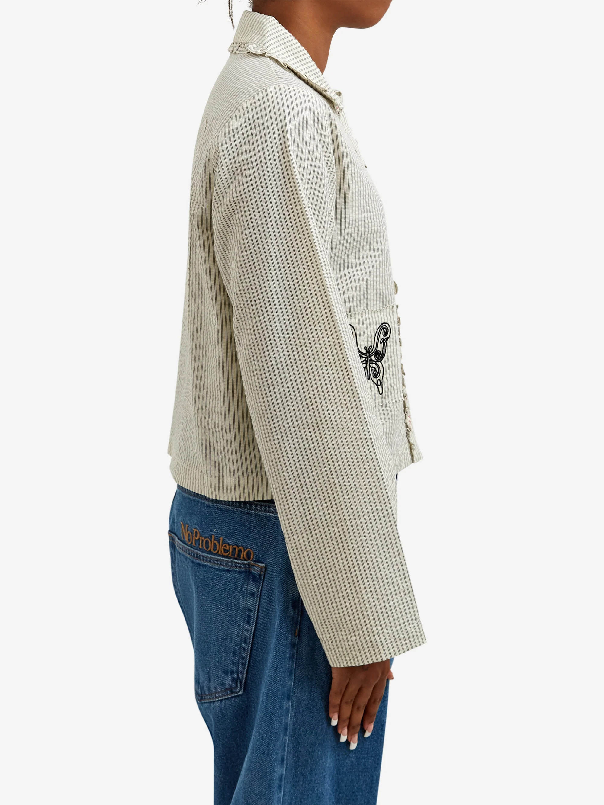 Brain Dead Bad Apple Button Up Shirt - Natural - Image 2