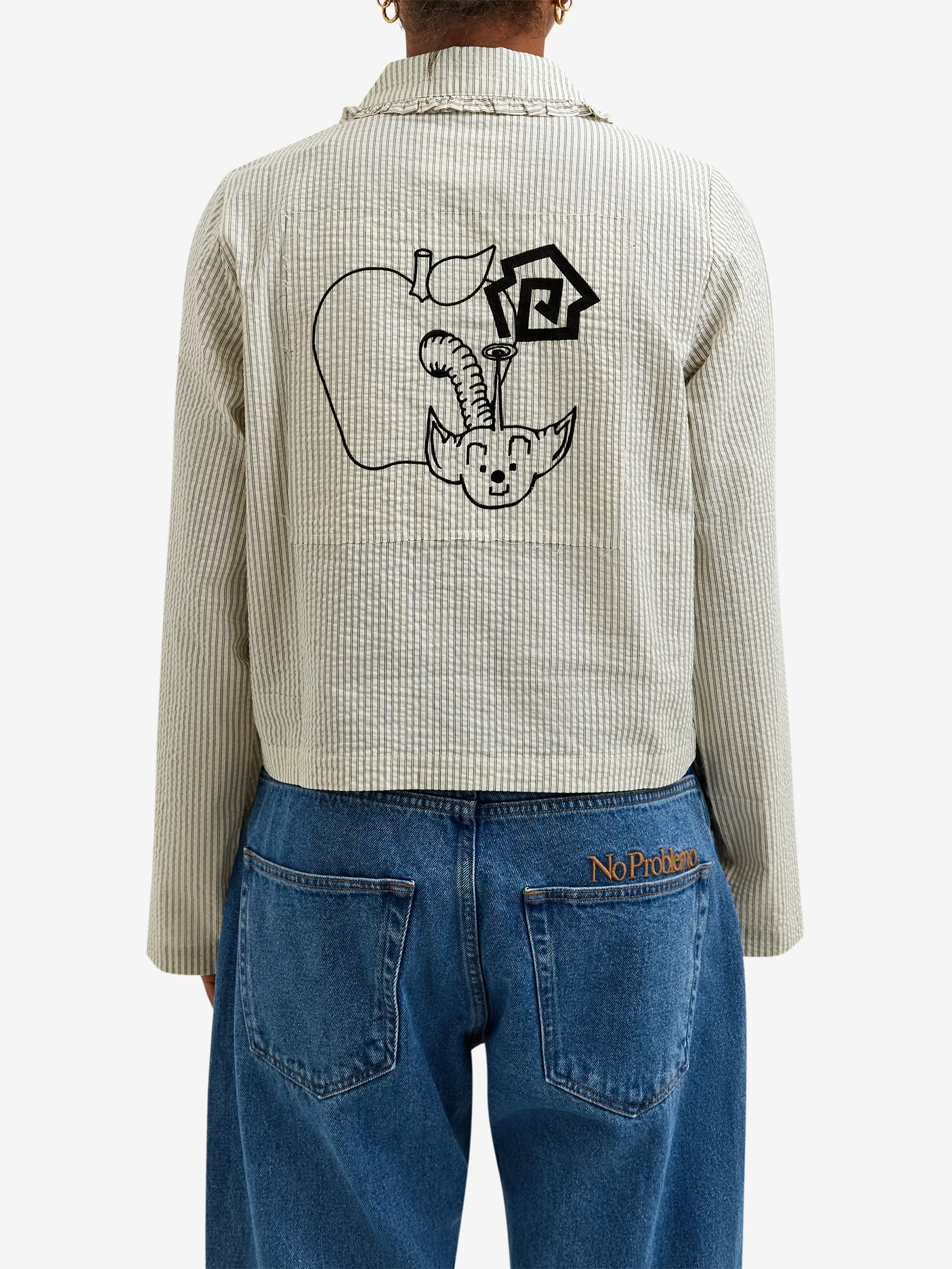 Brain Dead Bad Apple Button Up Shirt - Natural - Image 3
