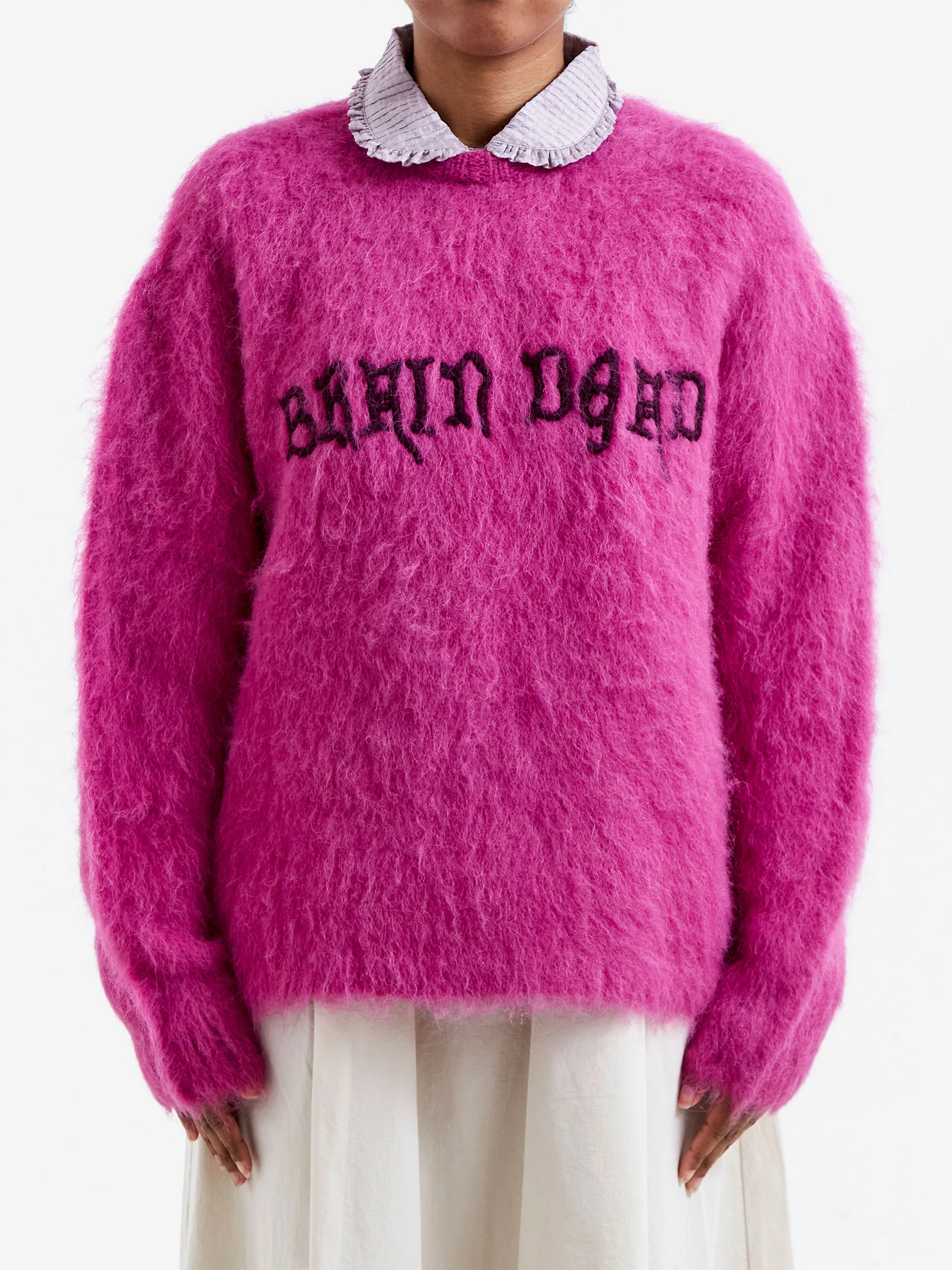 Brain Dead Boxy Knit Sweater W - Fuchsia