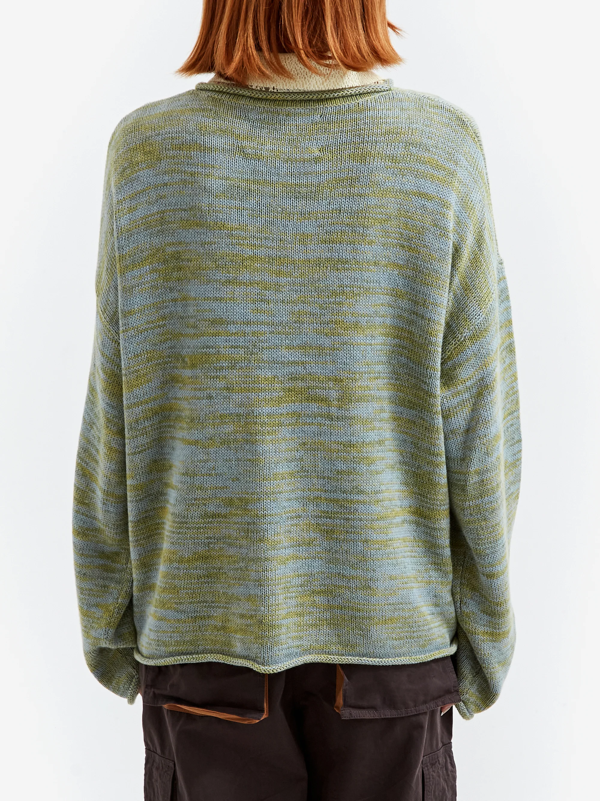 Brain Dead Carignan Cropped Marled Knit Sweater - Emerald - Image 3