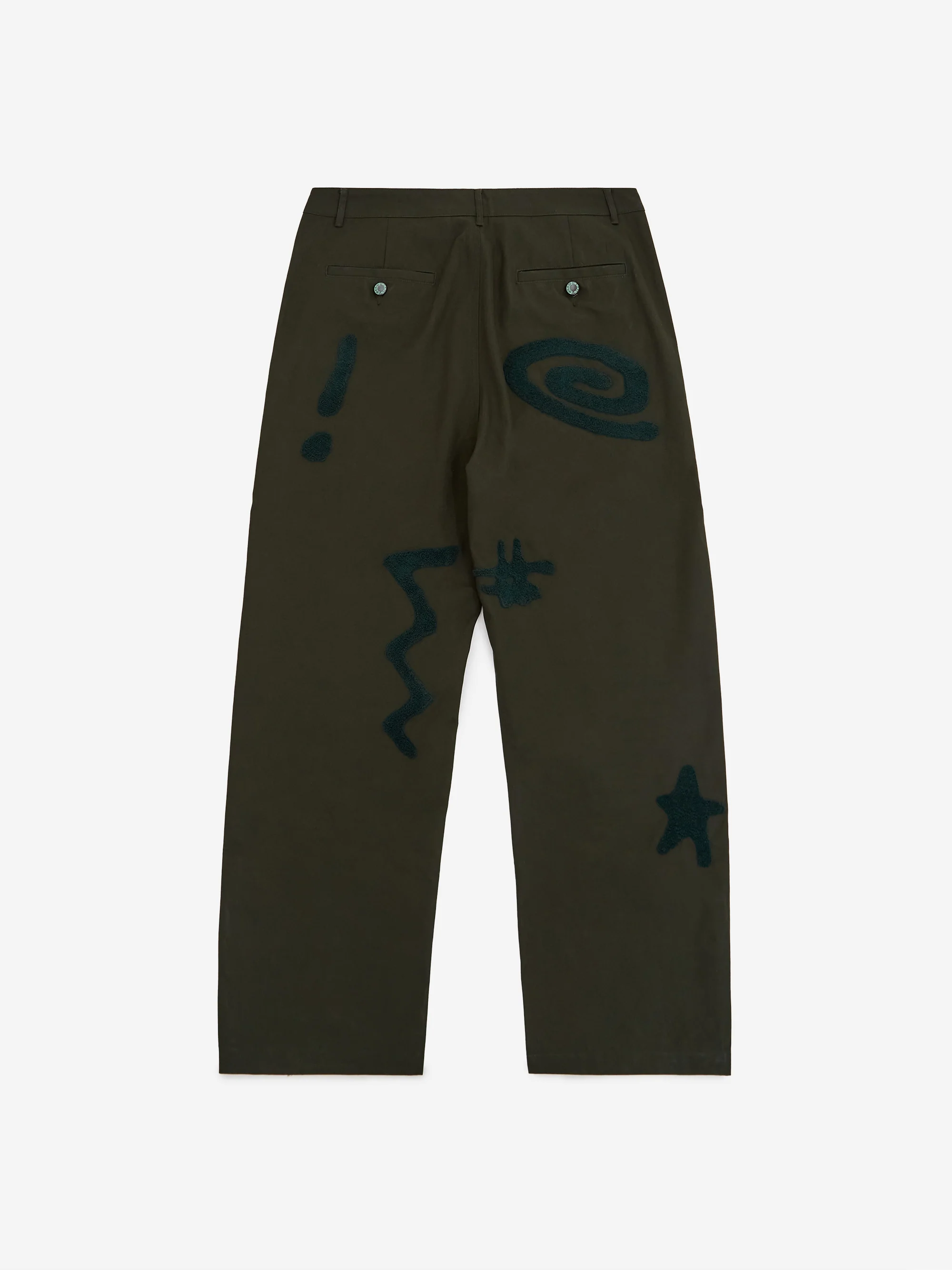 Brain Dead Chenille Symbols Four Pocket Pant - Deep Green - Image 3