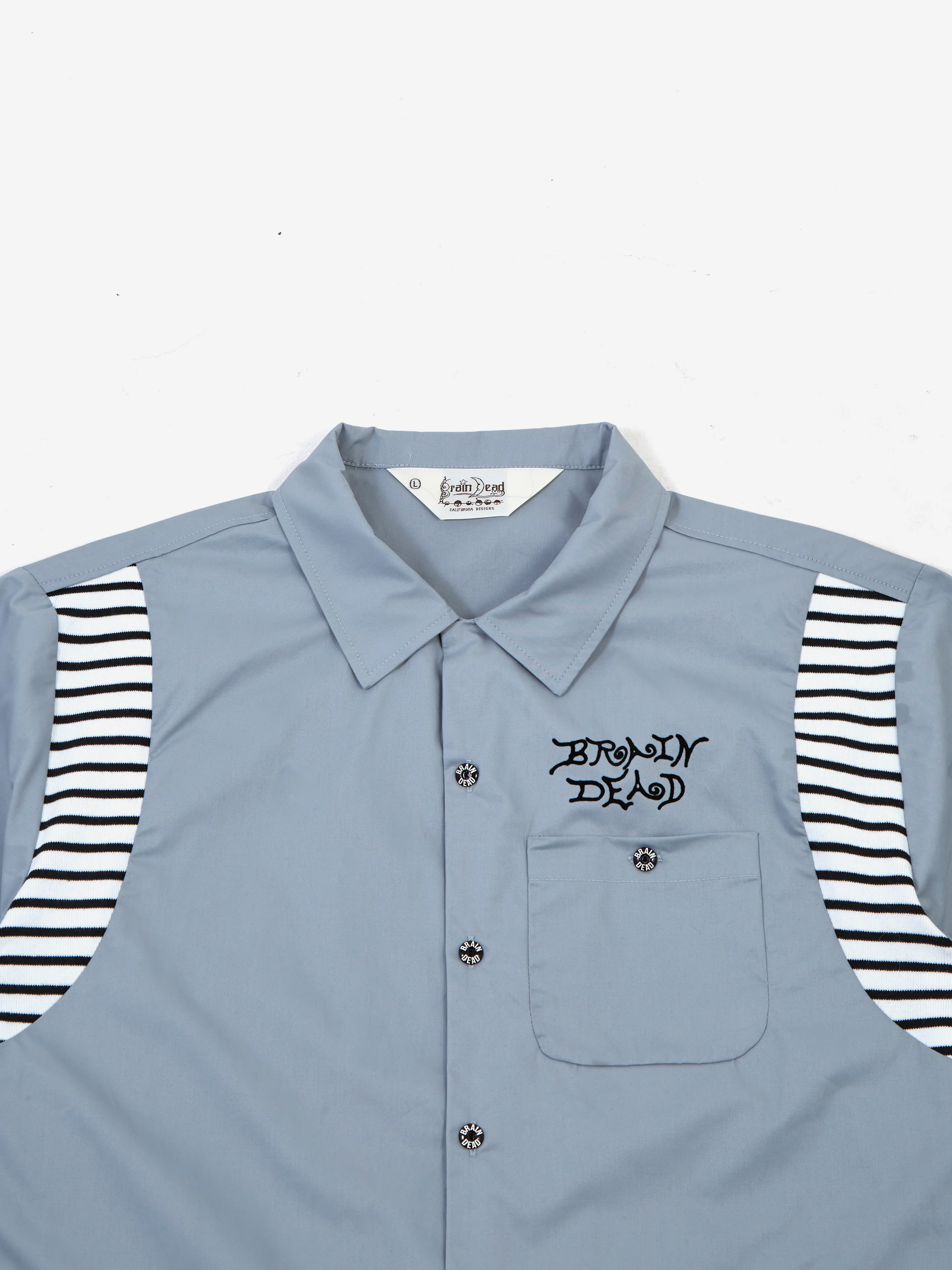 Brain Dead Cobra Flocked Bowling Shirt - Stone - Image 2