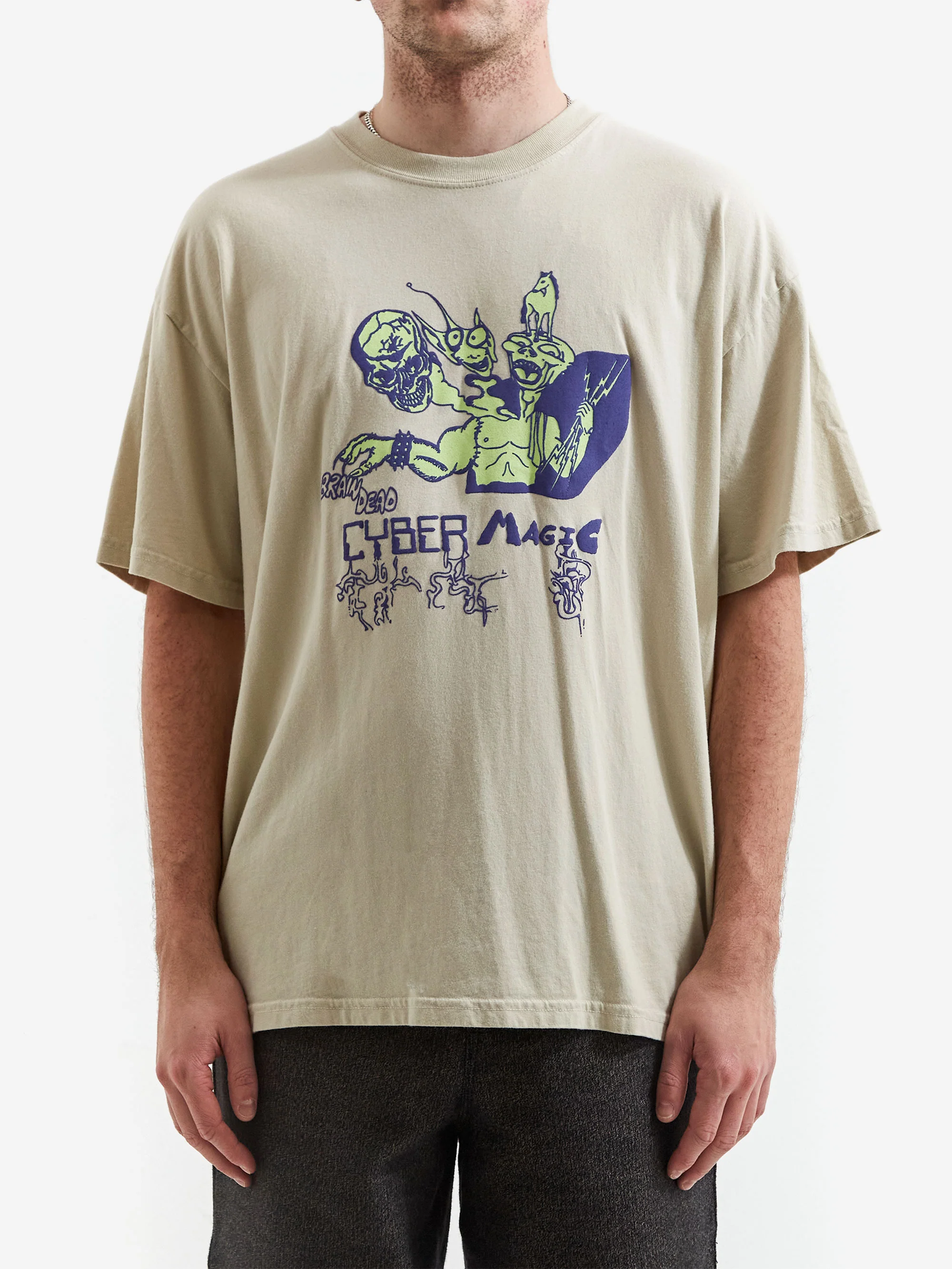 Brain Dead Cyber Magic T-Shirt - Oatmeal - Image 2