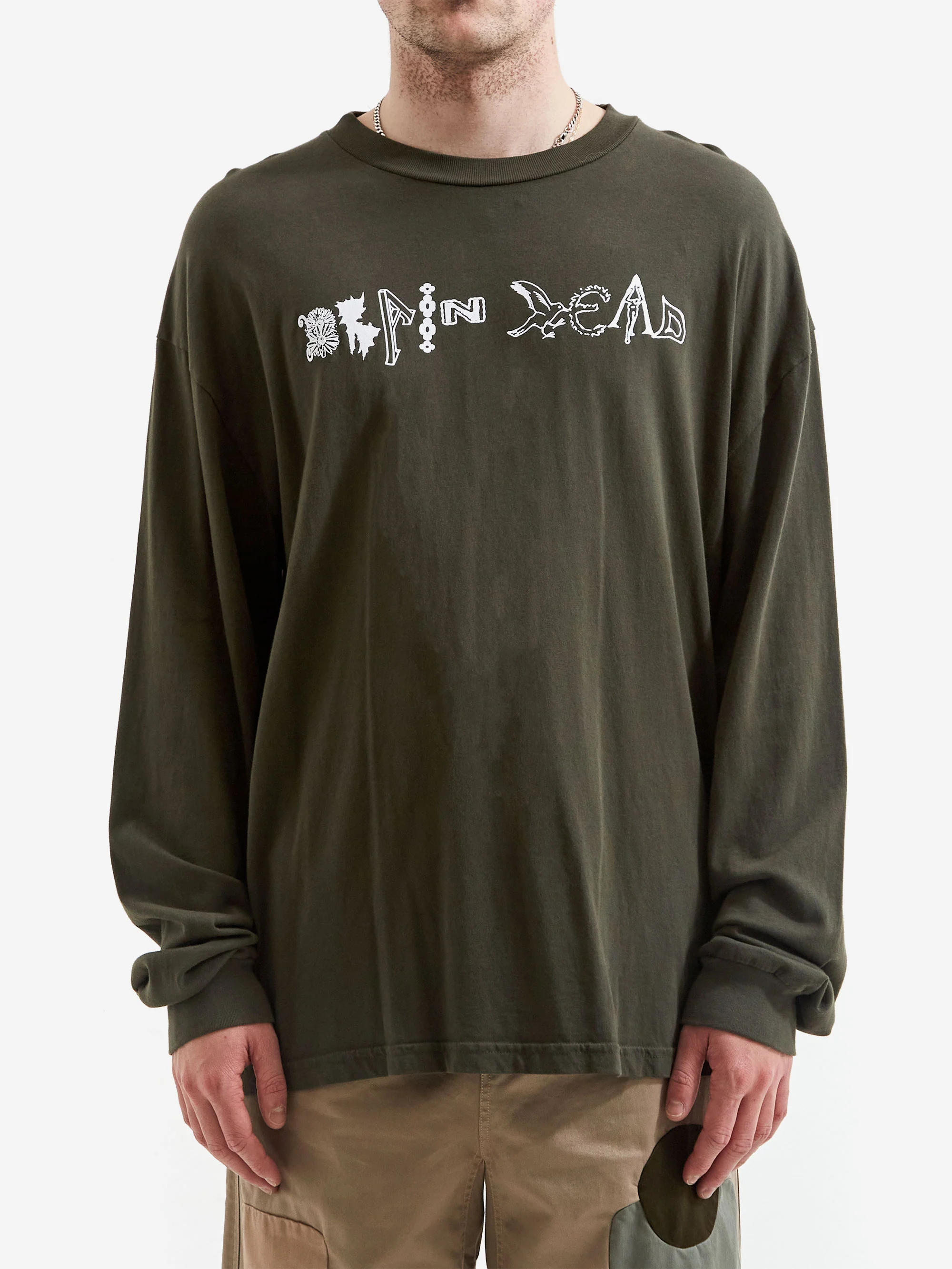 Brain Dead Earth Wisdom Long Sleeve Shirt - Dark Green - Image 2