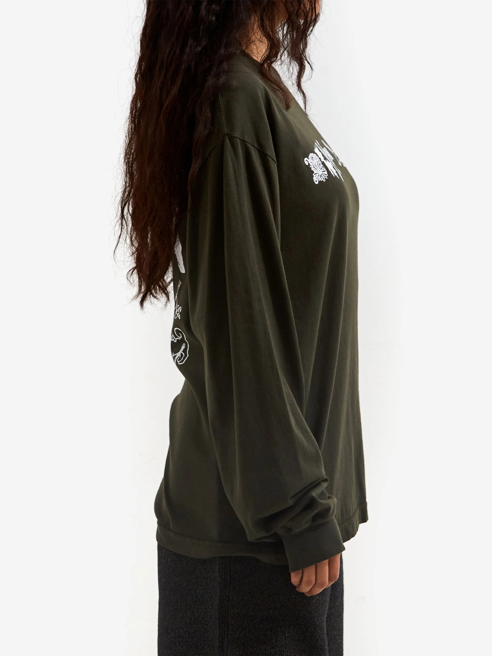 Brain Dead Earth Wisdom Long Sleeve Shirt W - Dark Green - Image 4