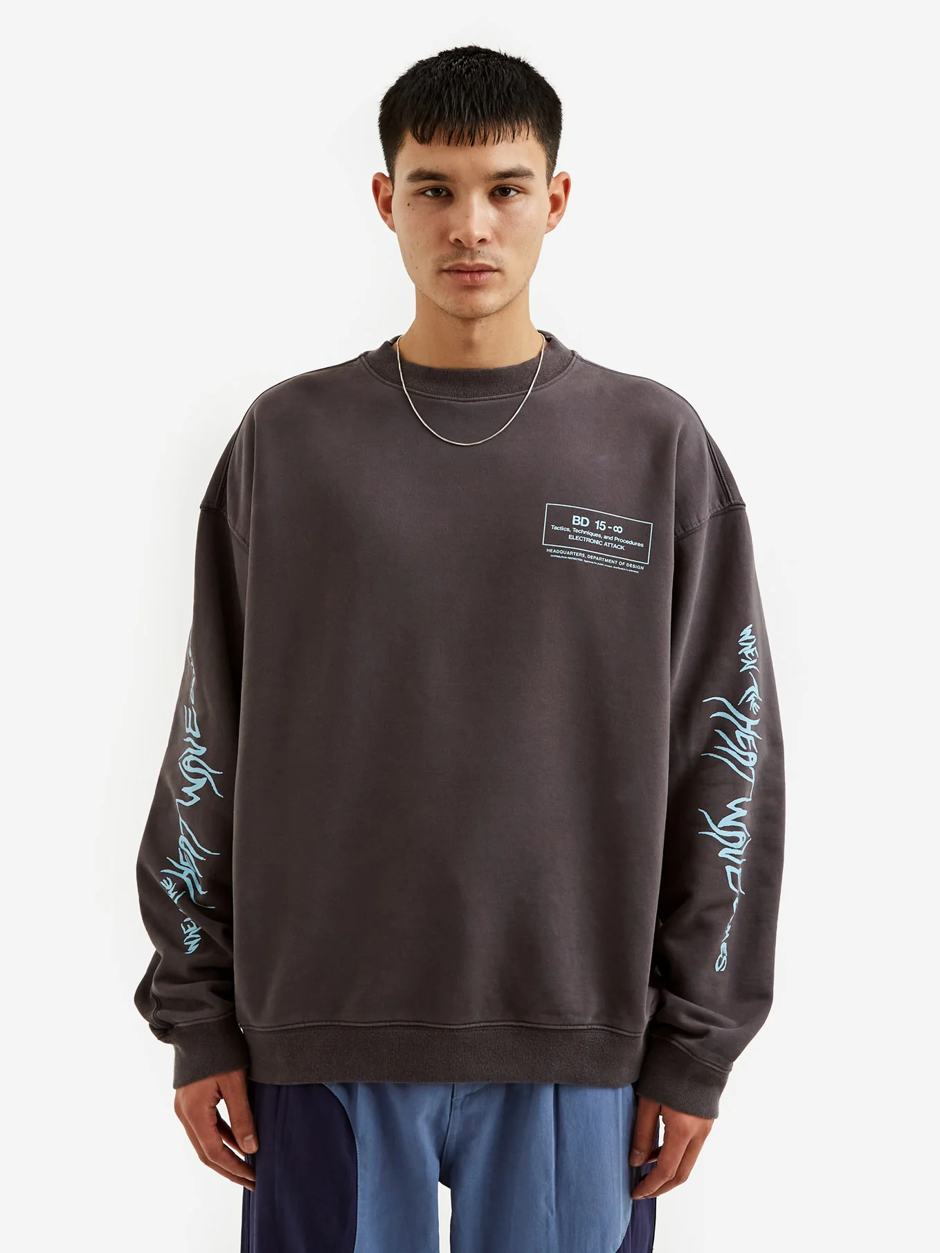Brain Dead Electronic Attack Crewneck - Grey - Image 4