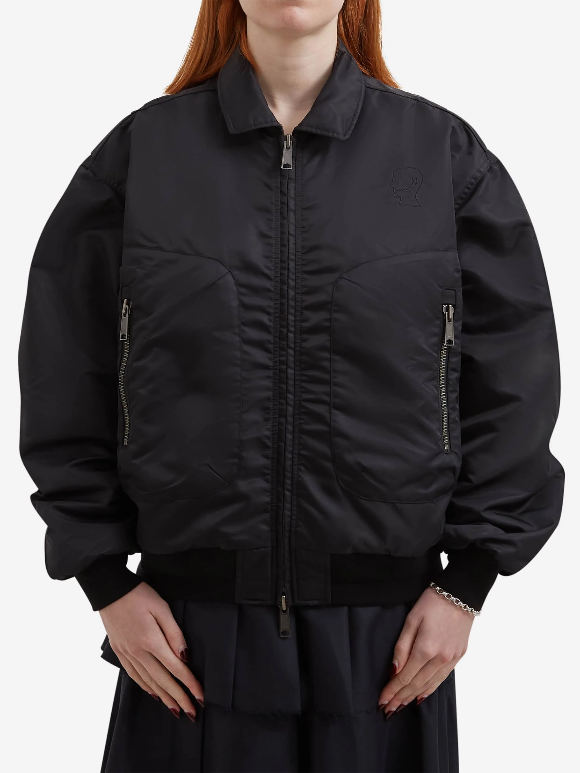 Brain Dead Embroidered 3D Flight Jacket W - Black