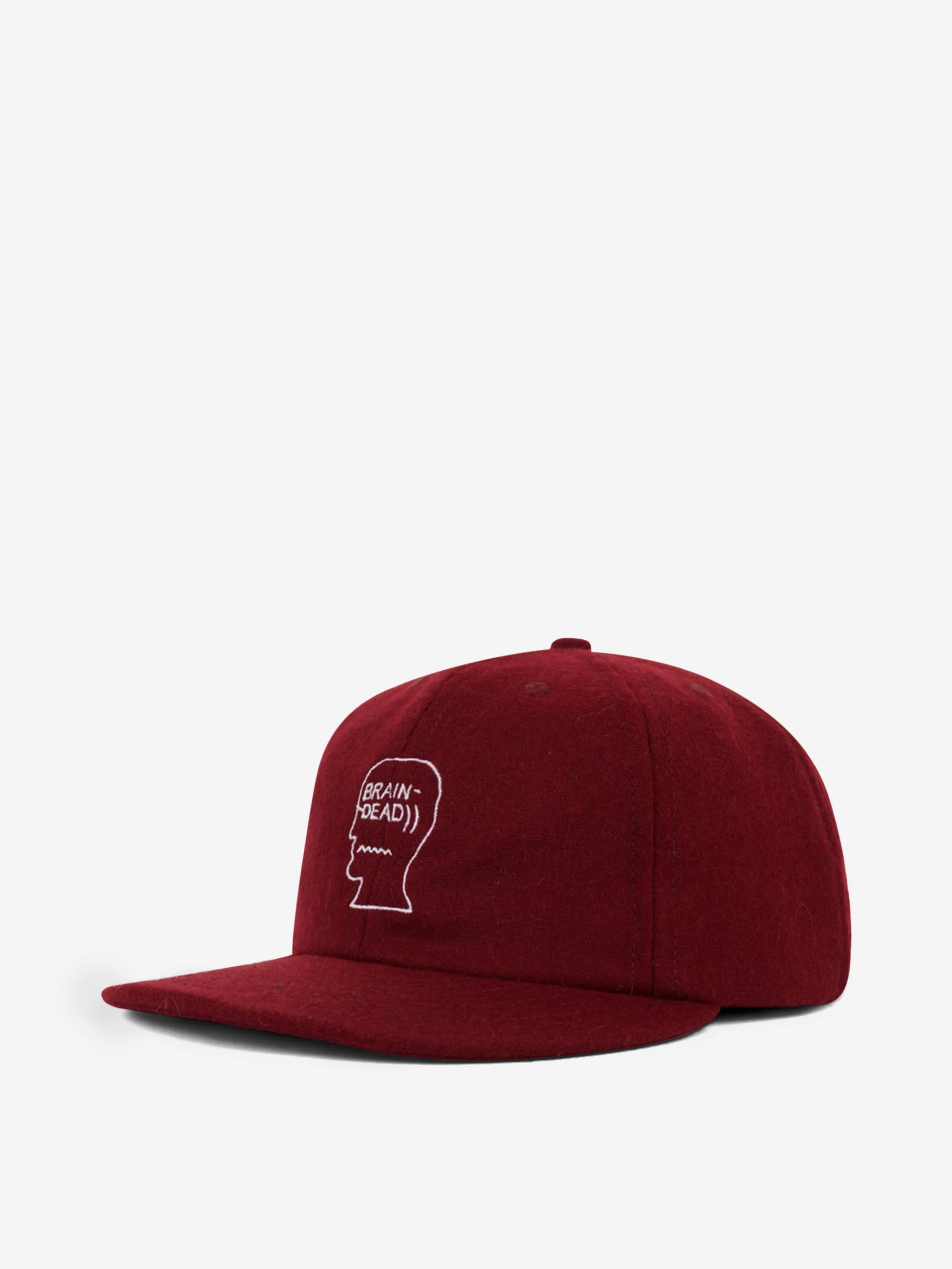 Brain Dead Flannel Classic Logohead 6 Panel Hat - Burgundy - Image 3