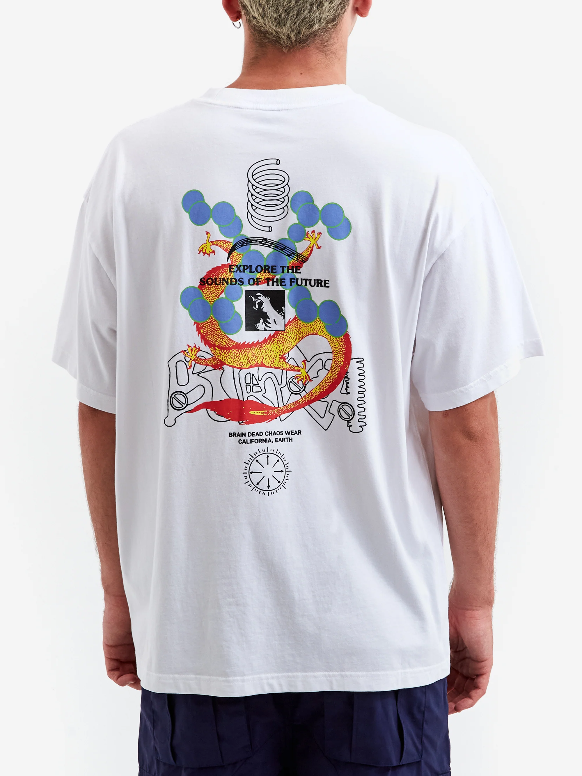 Brain Dead Future Sounds T-Shirt - White - Image 6