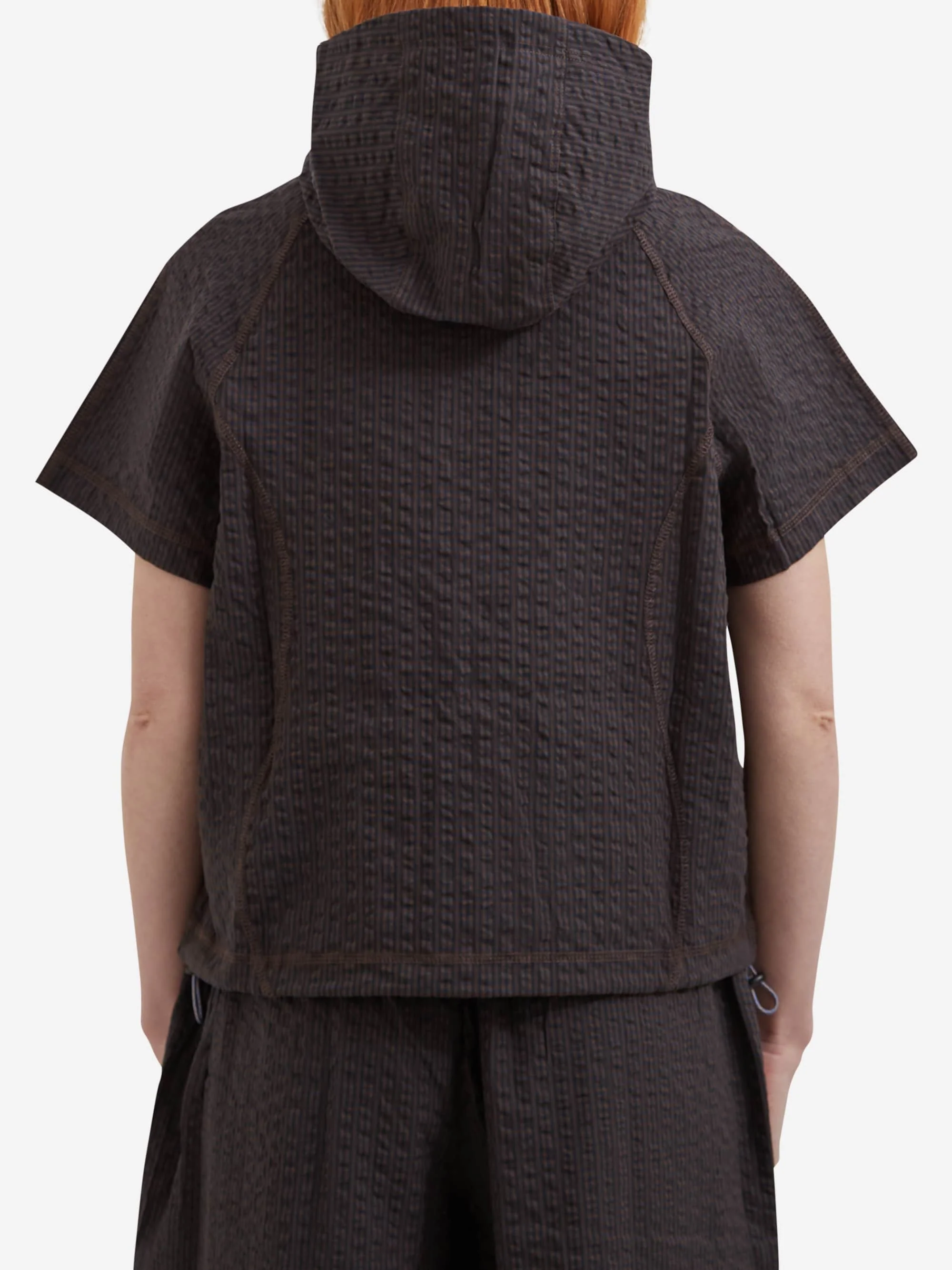Brain Dead Gingham Hooded Top - Black - Image 4