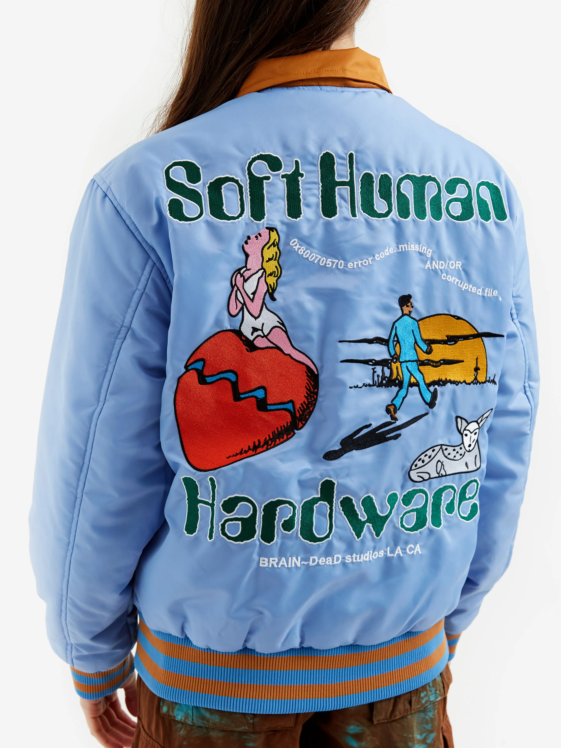 Brain Dead Human Hardware Satin Jacket - Slate Blue - Image 2