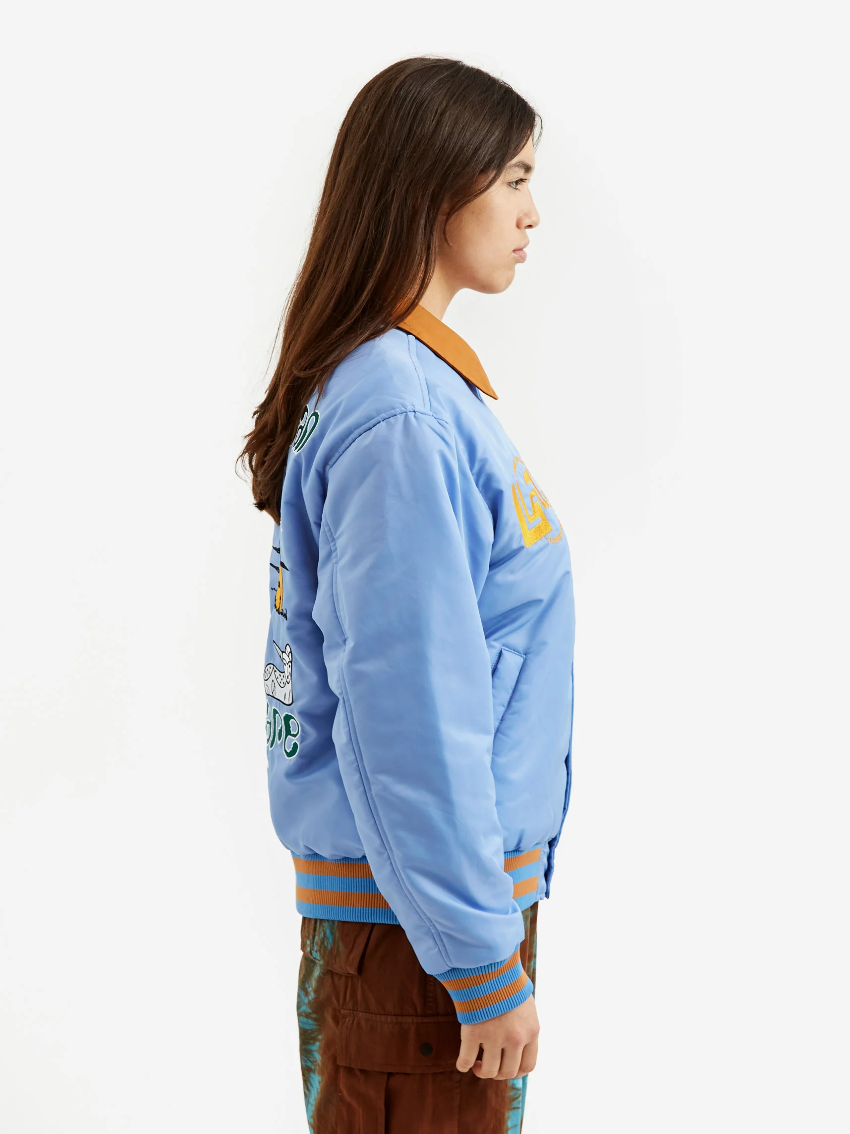 Brain Dead Human Hardware Satin Jacket - Slate Blue - Image 3