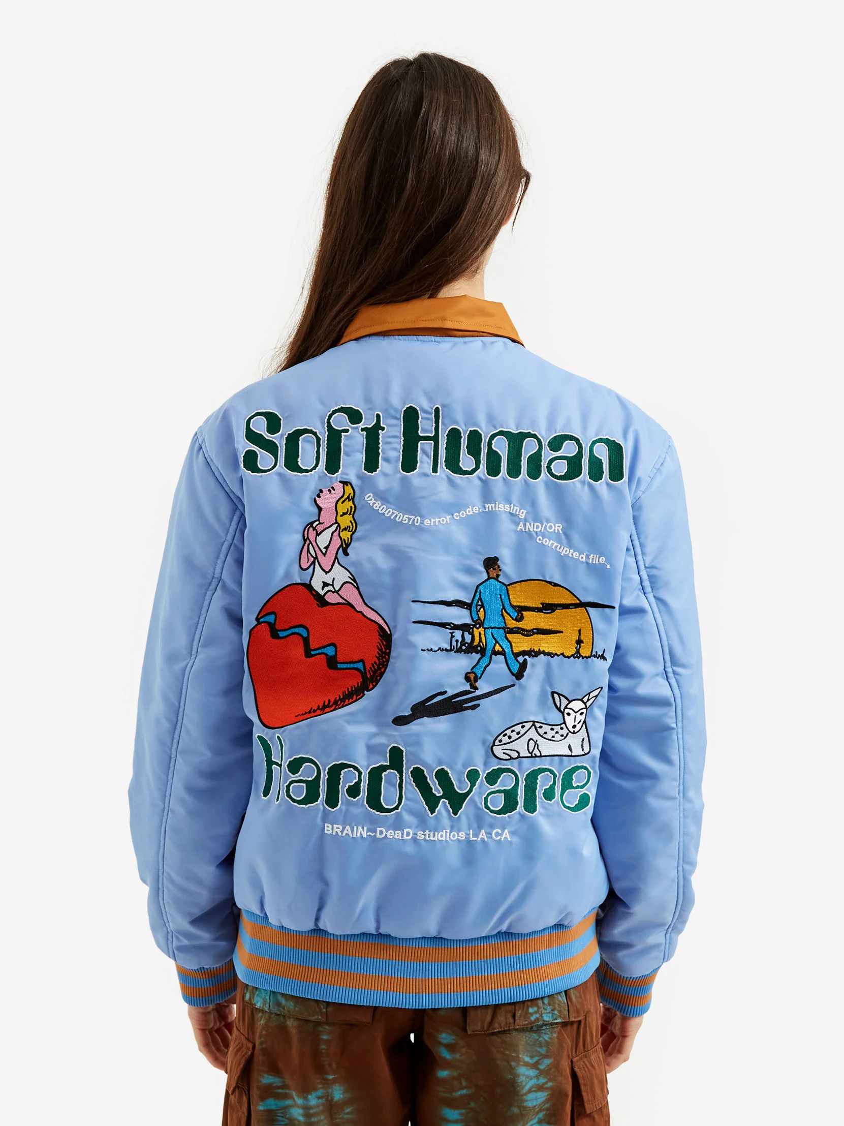 Brain Dead Human Hardware Satin Jacket - Slate Blue - Image 5
