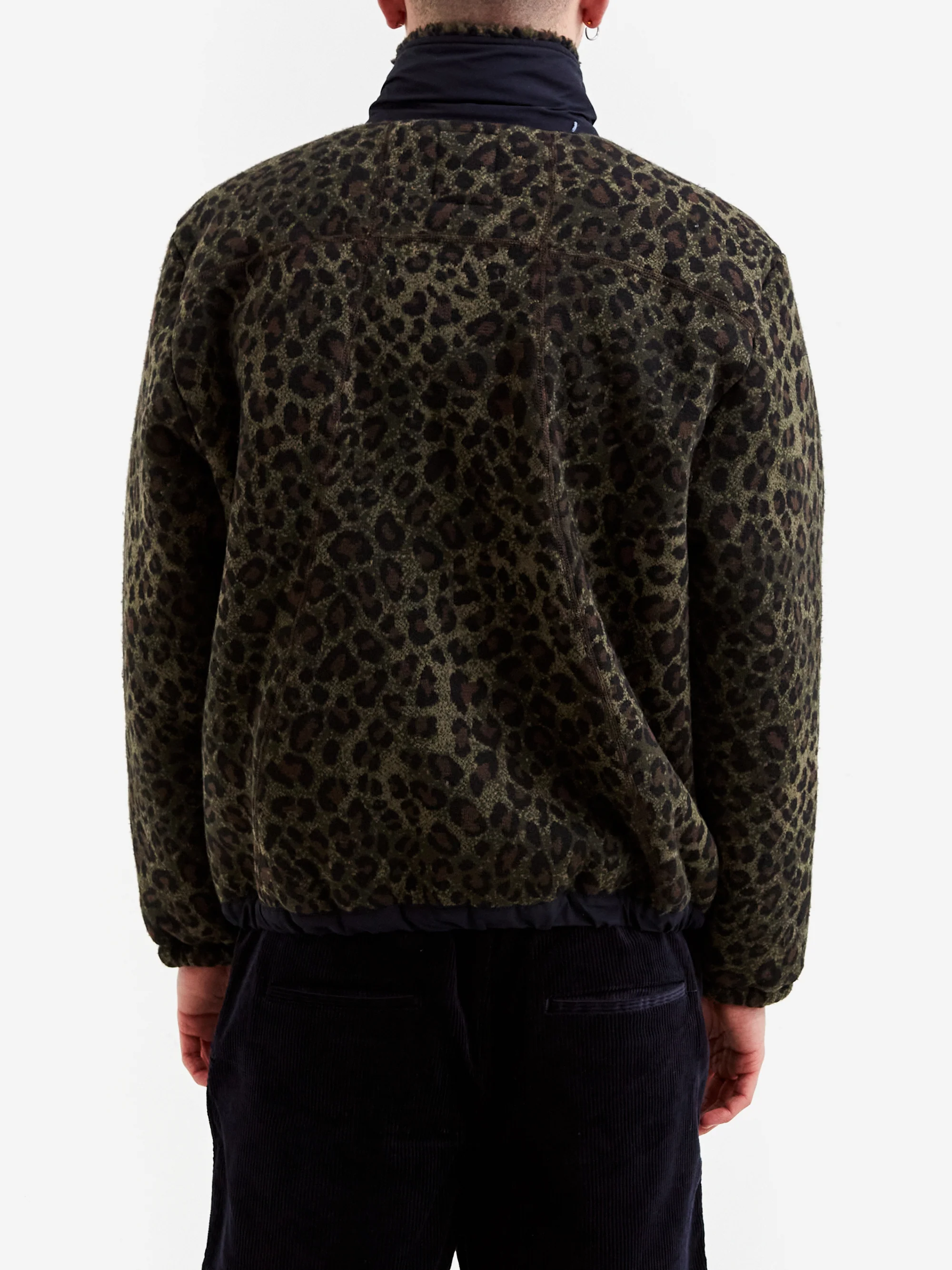 Brain Dead Leopard Reverse Sherpa Jacket - Olive - Image 6