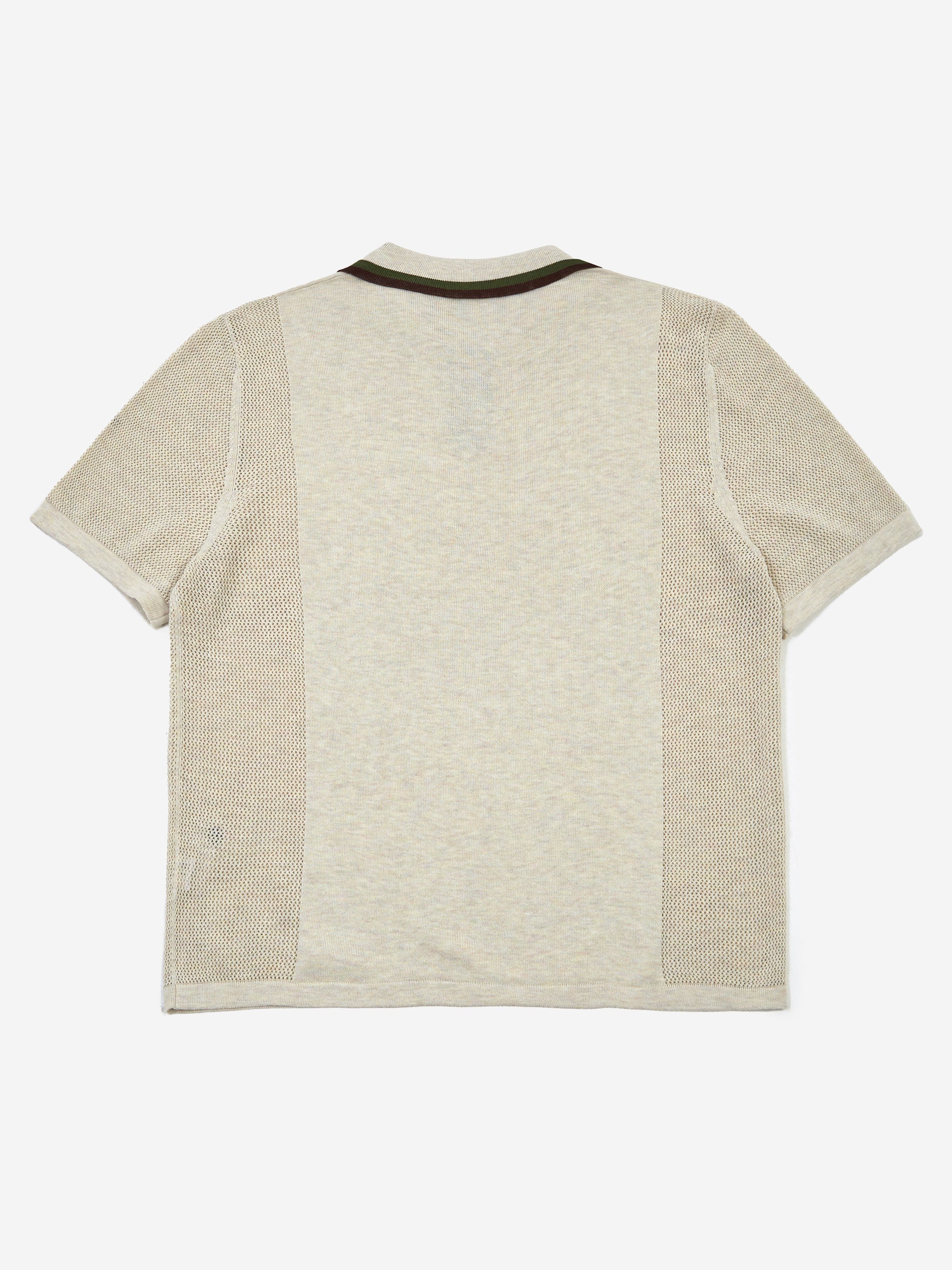 Brain Dead Logo Head Pointelle Polo - Natural - Image 3