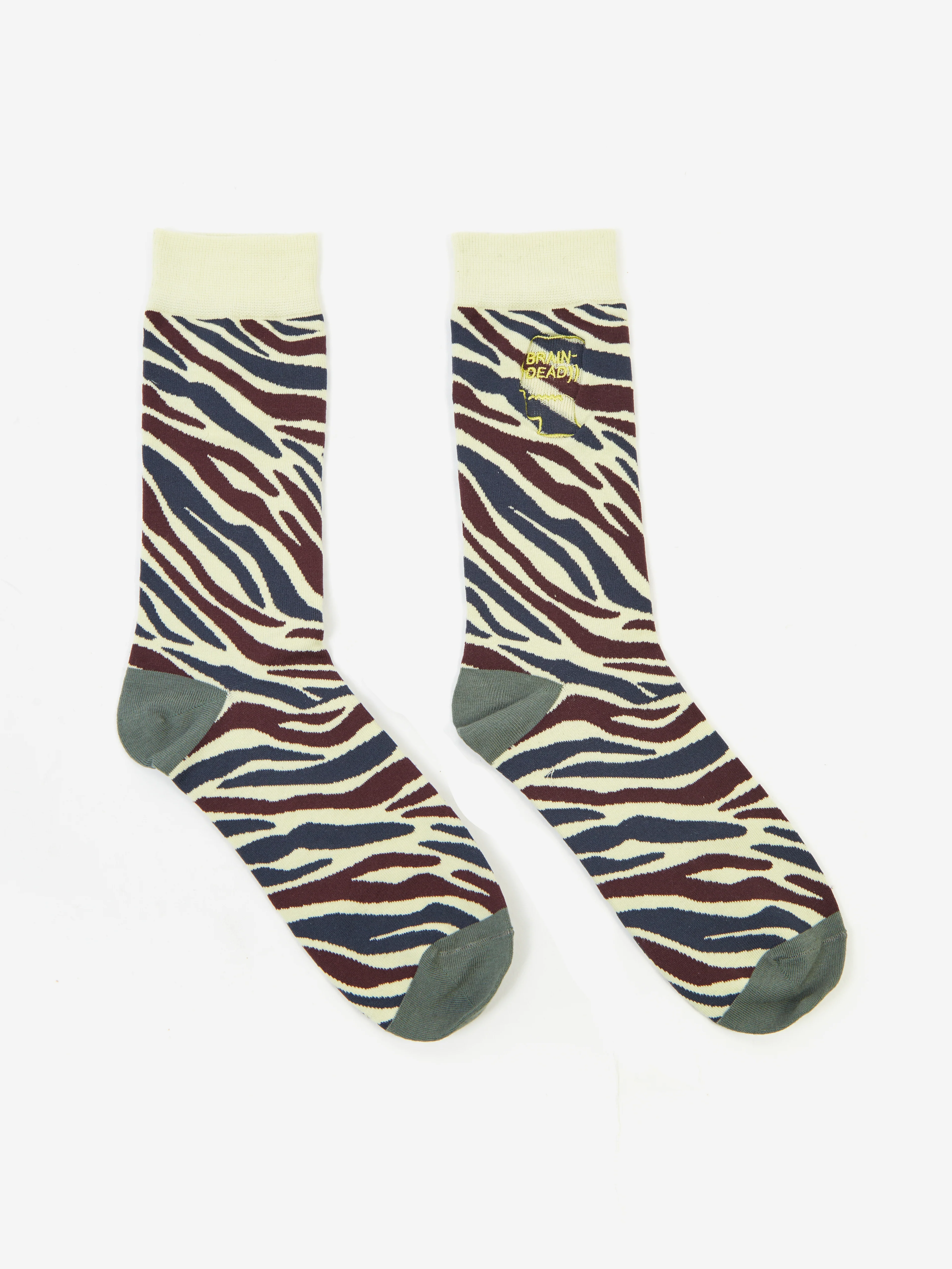 Brain Dead Logohead Dress Socks W - Multi Zebra